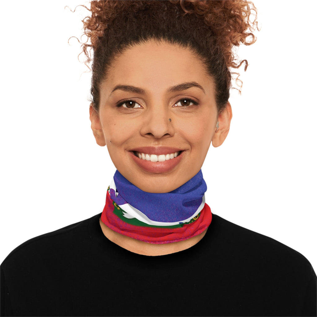 Haiti Flag Winter Neck Gaiter with Drawstring