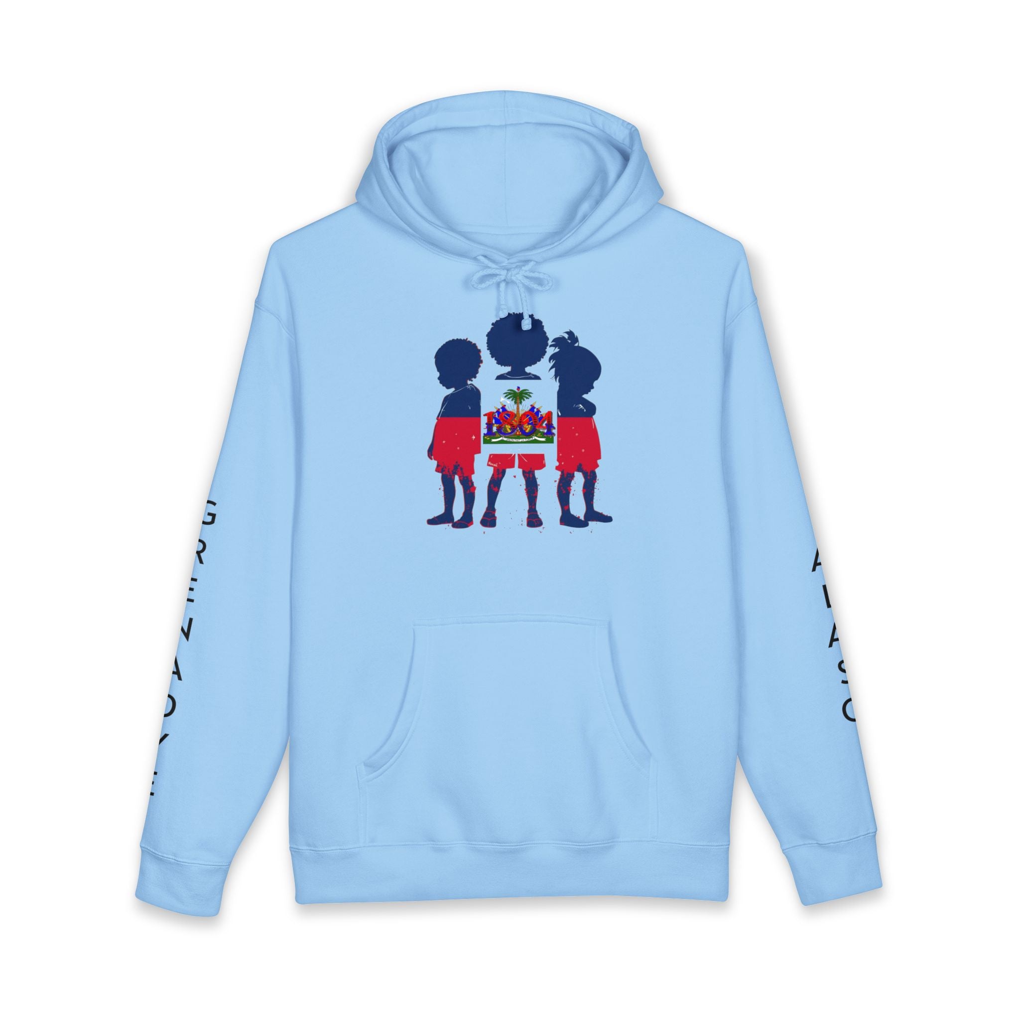 Vi-Hoodie — Haitian Pride Hoodie — Children Silhouette with Flag