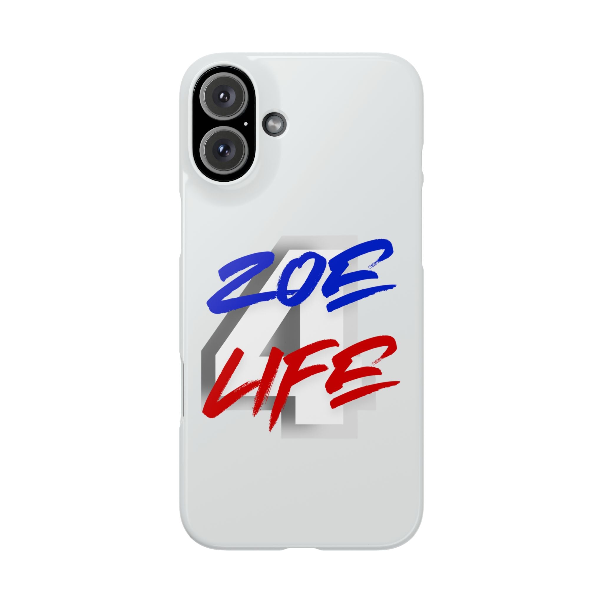 Zoe Life Phone Case - Bold Script Number 4 Snap Case