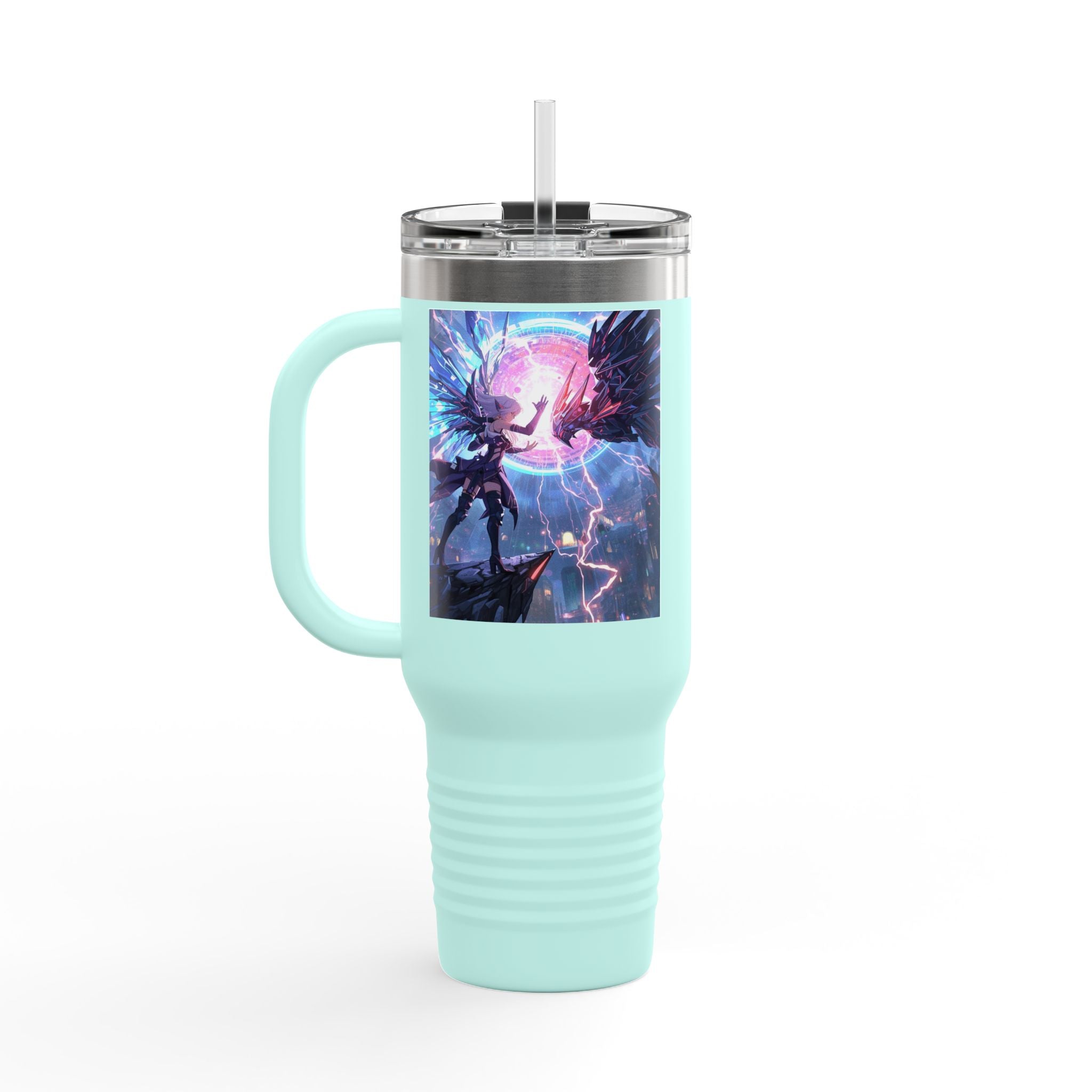 Vi-Anime 40oz Insulated Travel Mug — Fantasy Angel Moonlight Design