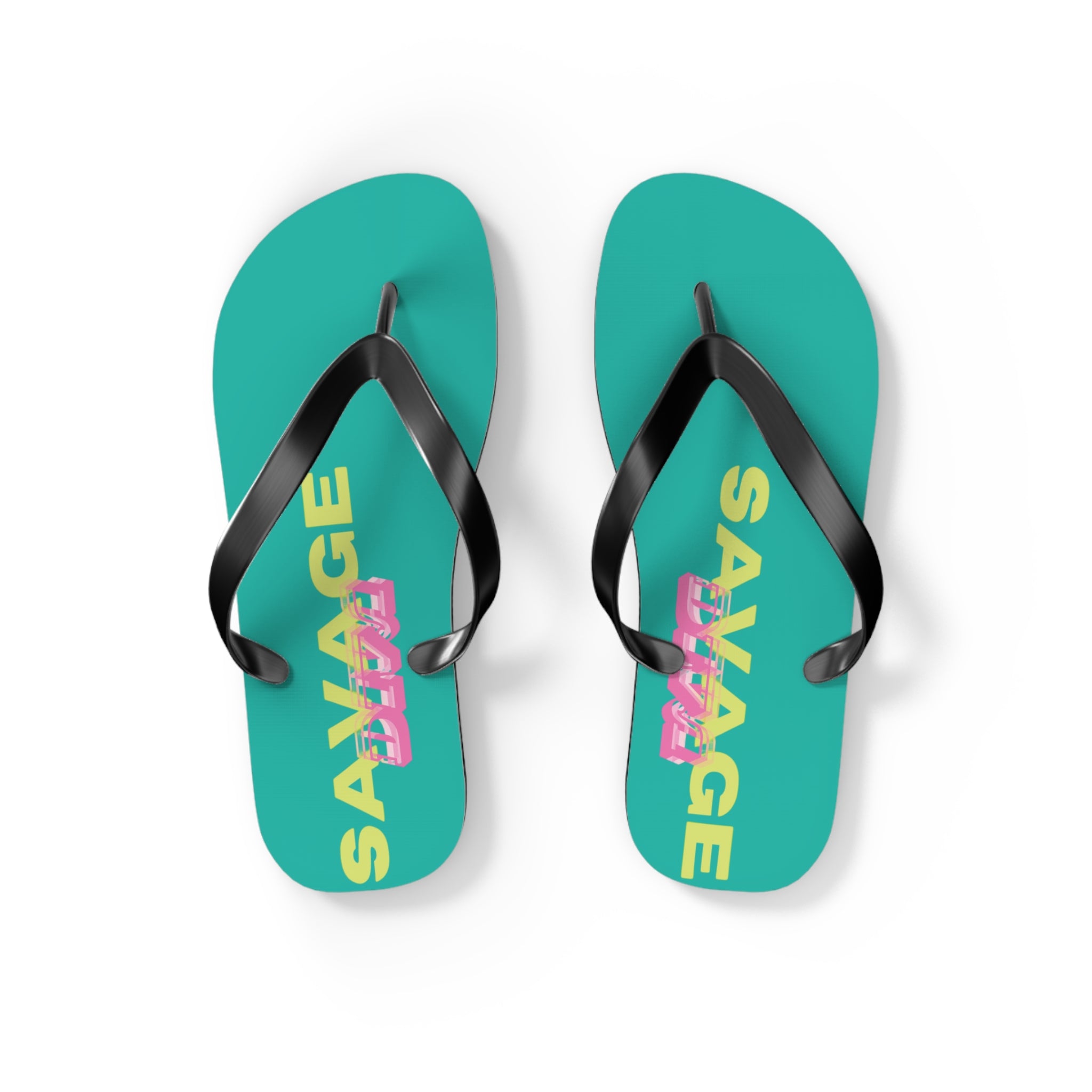 Woman’s Shoes - ‘Savage Diva’ Teal Flip Flops