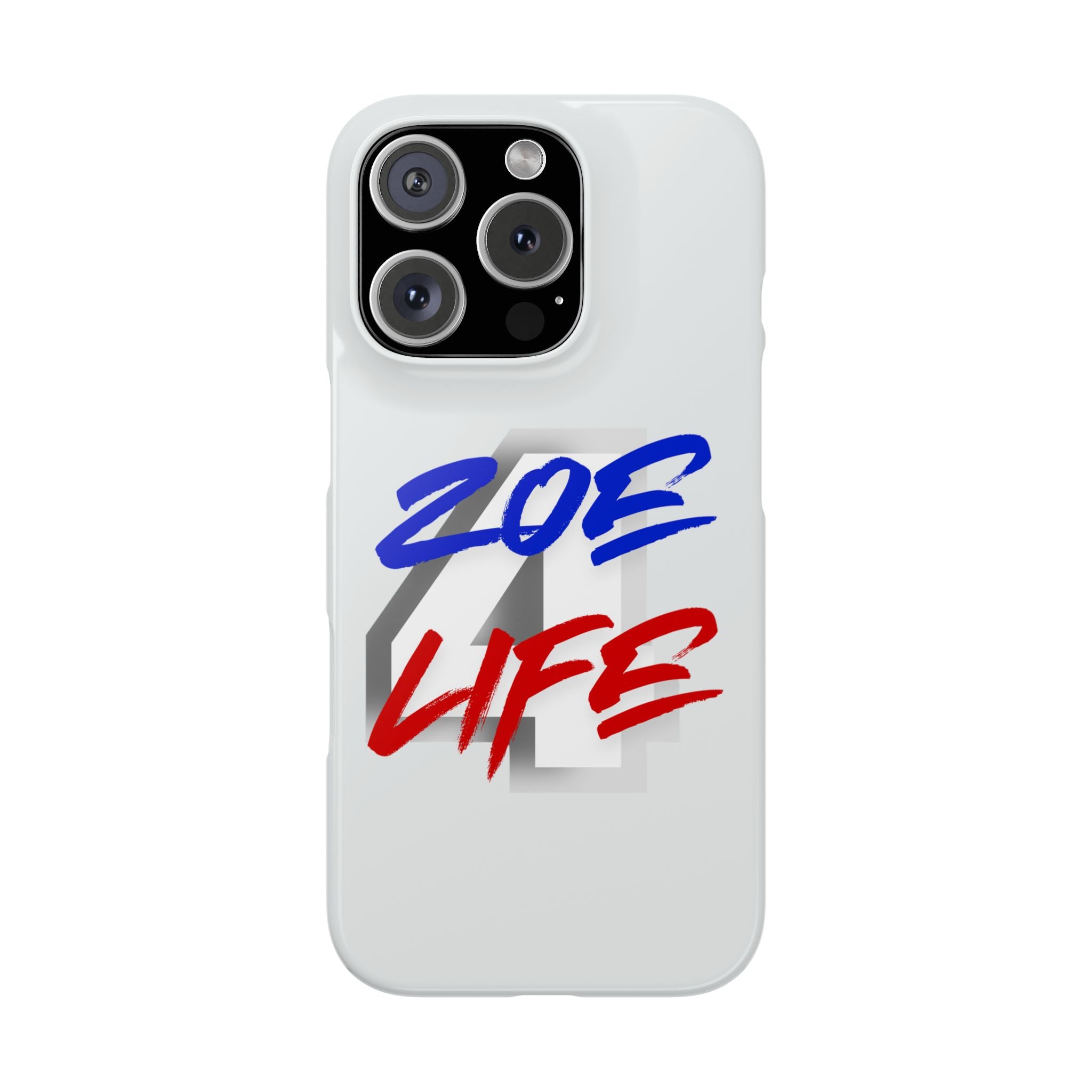 Zoe Life Phone Case - Bold Script Number 4 Snap Case