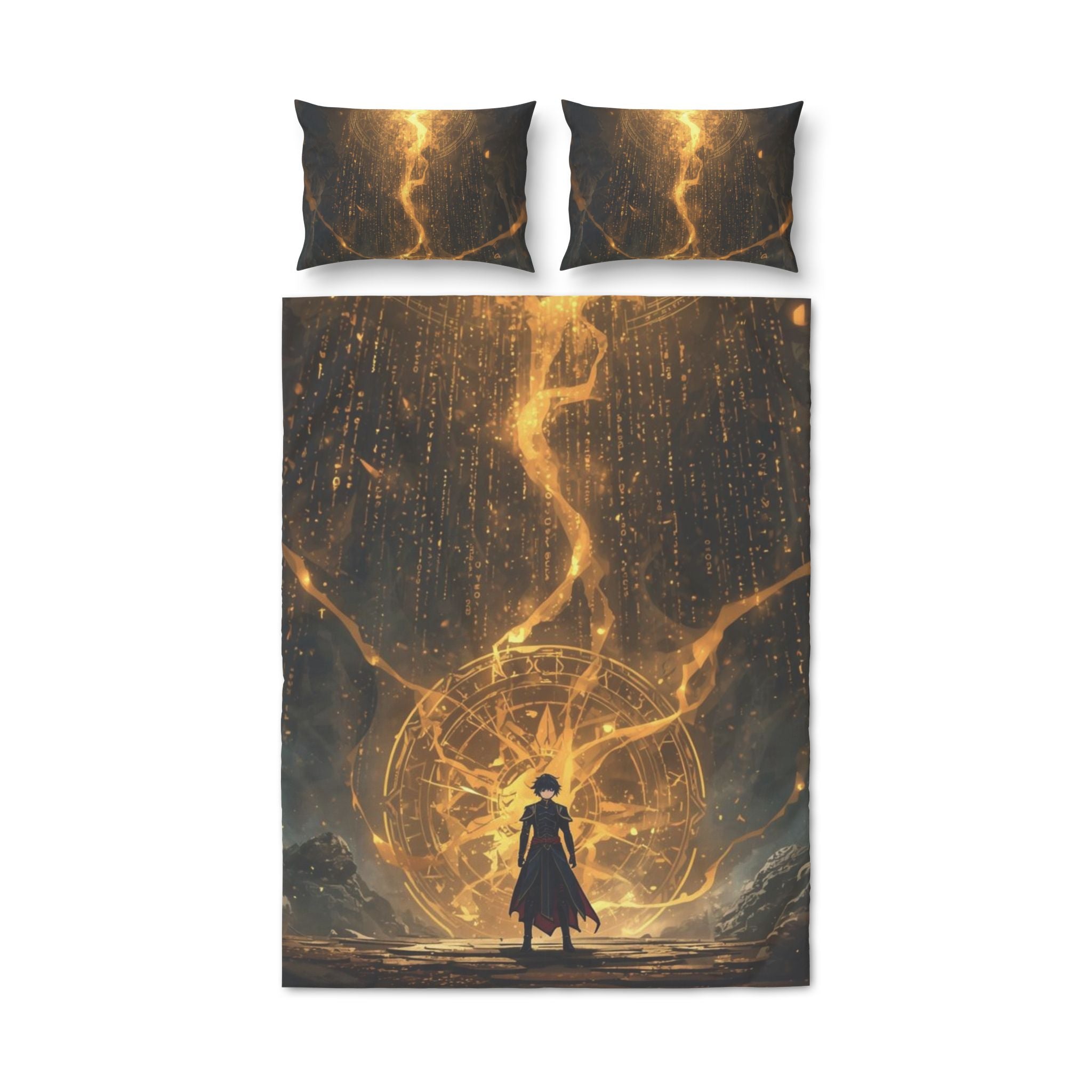 Vi-Blanket and Pillow Case Set— Golden Magic Fantasy Bedding