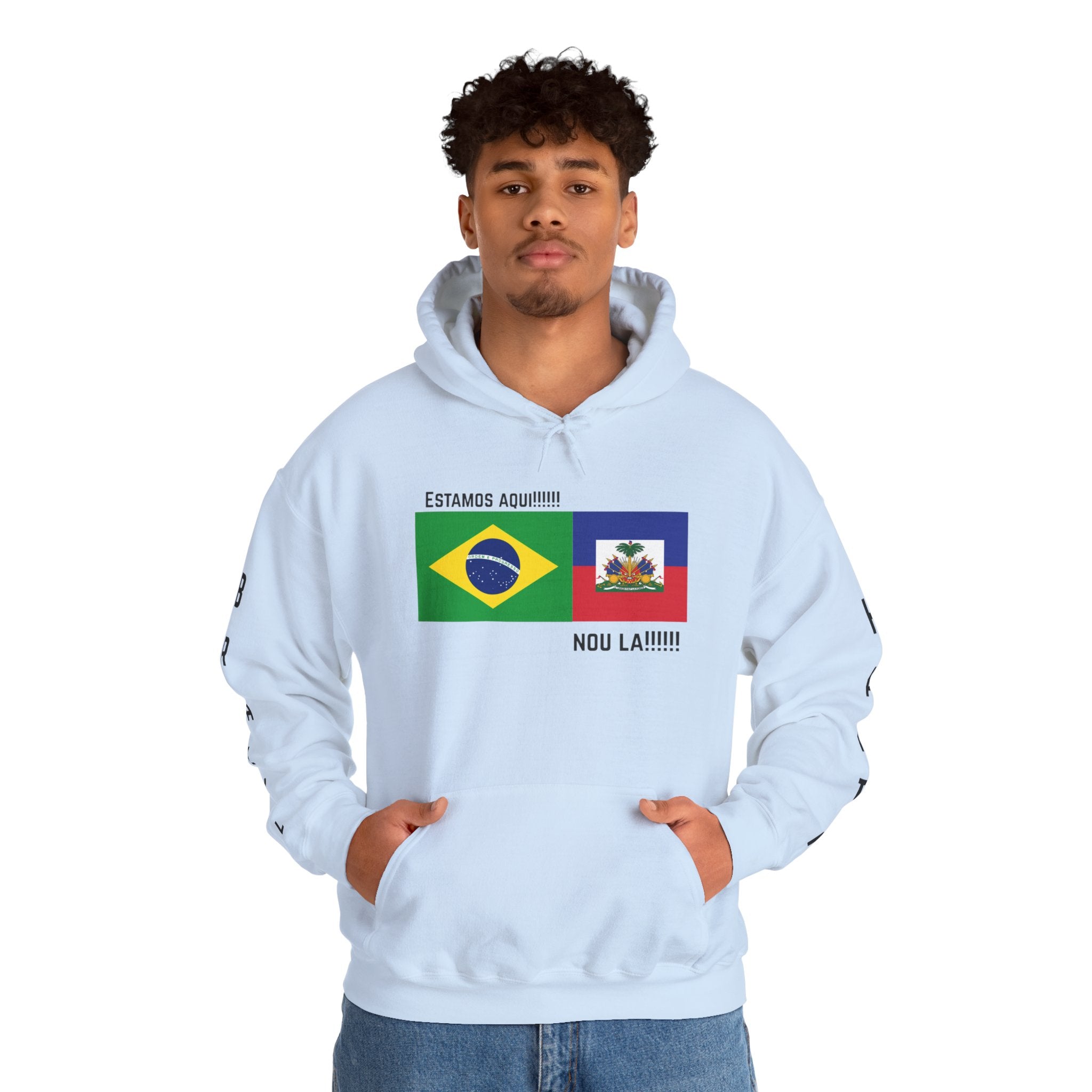 Vi-Hoodie Haiti Brazil Flag Hoodie — "Estamos Aqui!!! Nou La!!!!!"