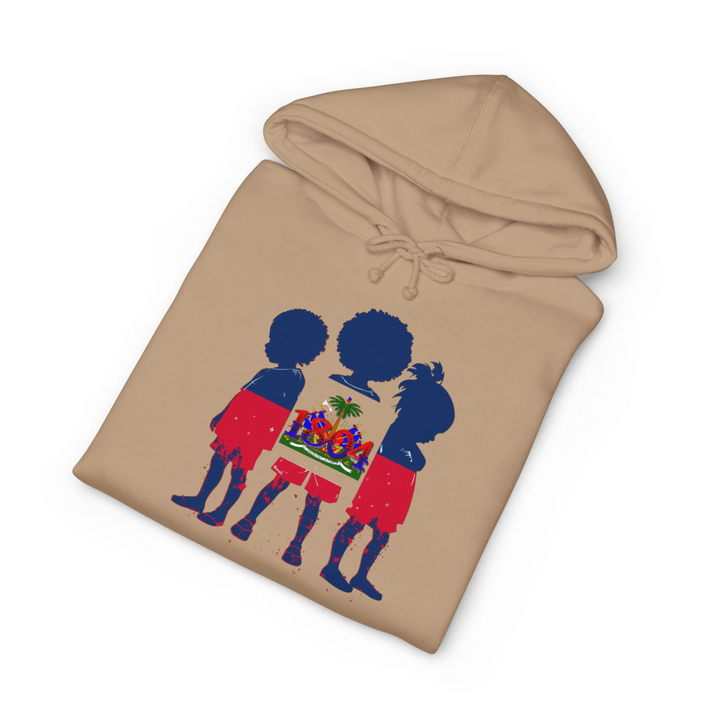 Vi-Hoodie — Haitian Pride Hoodie — Children Silhouette with Flag