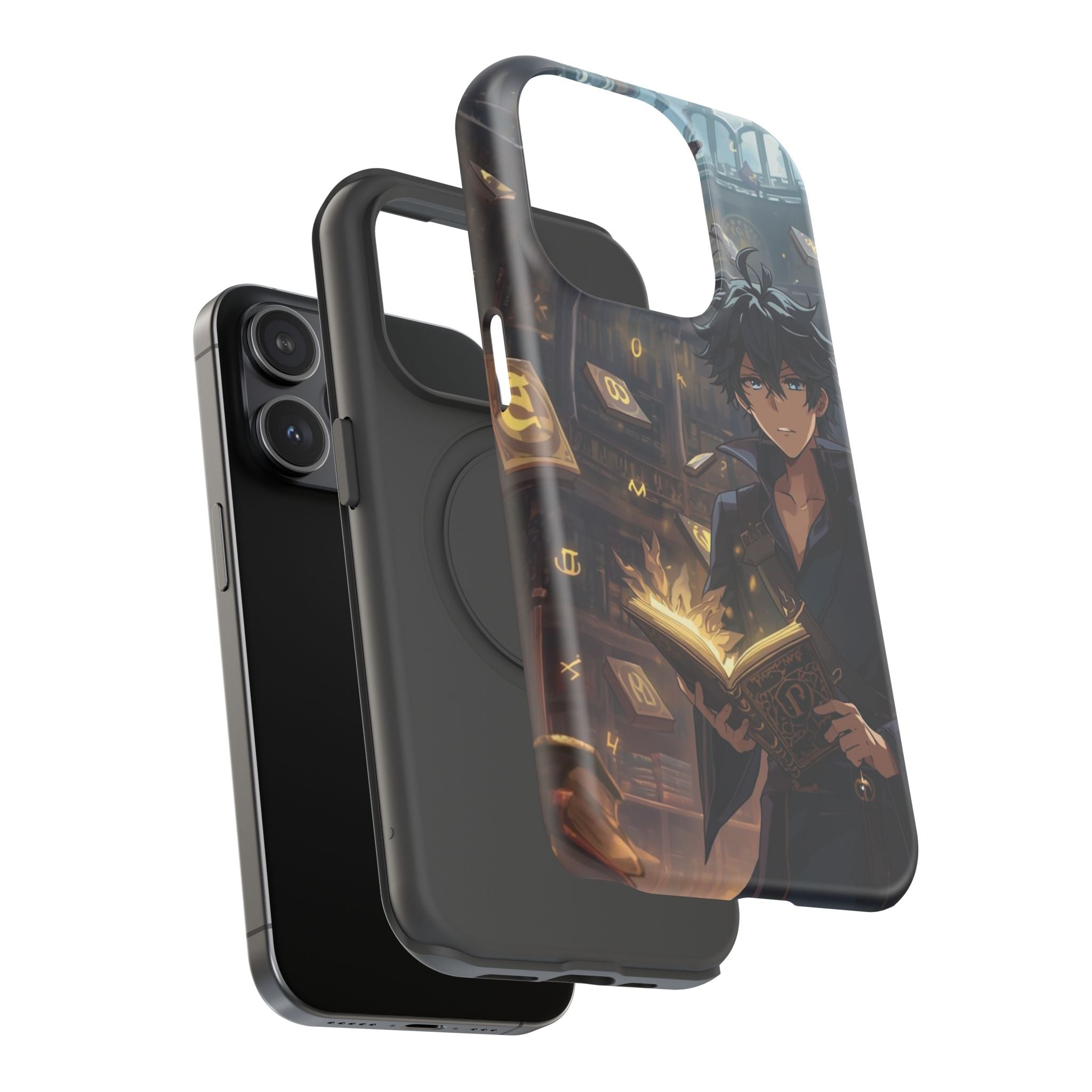 Vi-Anime Mystic Scholar Phone Case — Anime Magic Book Impact-Resistant Case