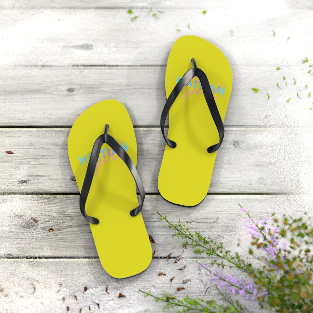 Yellow 'Hawaiian' Flip Flops — Tropical Beach Sandal