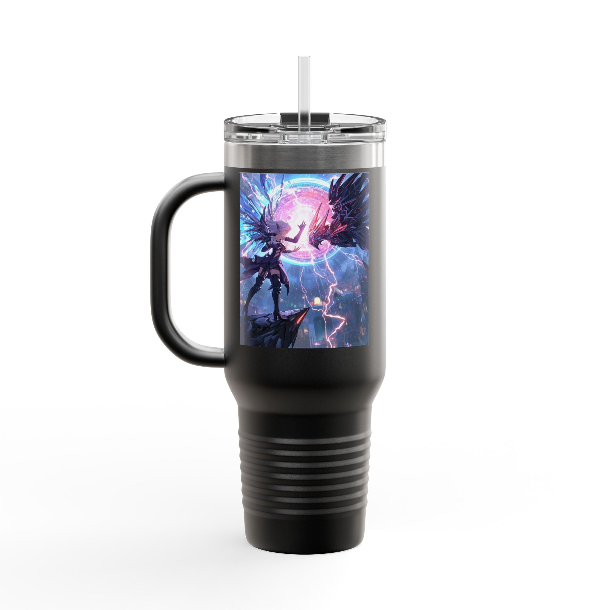 Vi-Anime 40oz Insulated Travel Mug — Fantasy Angel Moonlight Design