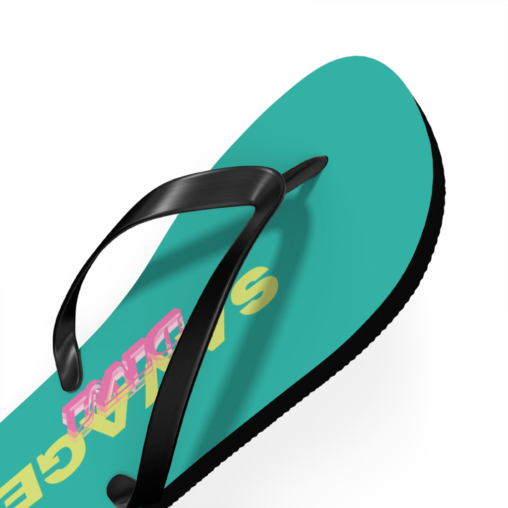 Woman’s Shoes - ‘Savage Diva’ Teal Flip Flops