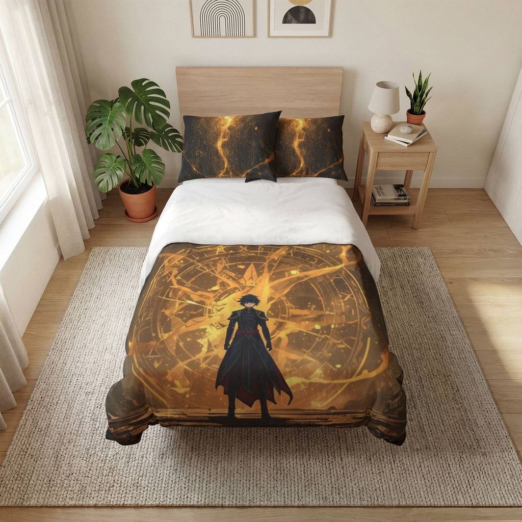 Vi-Blanket and Pillow Case Set— Golden Magic Fantasy Bedding