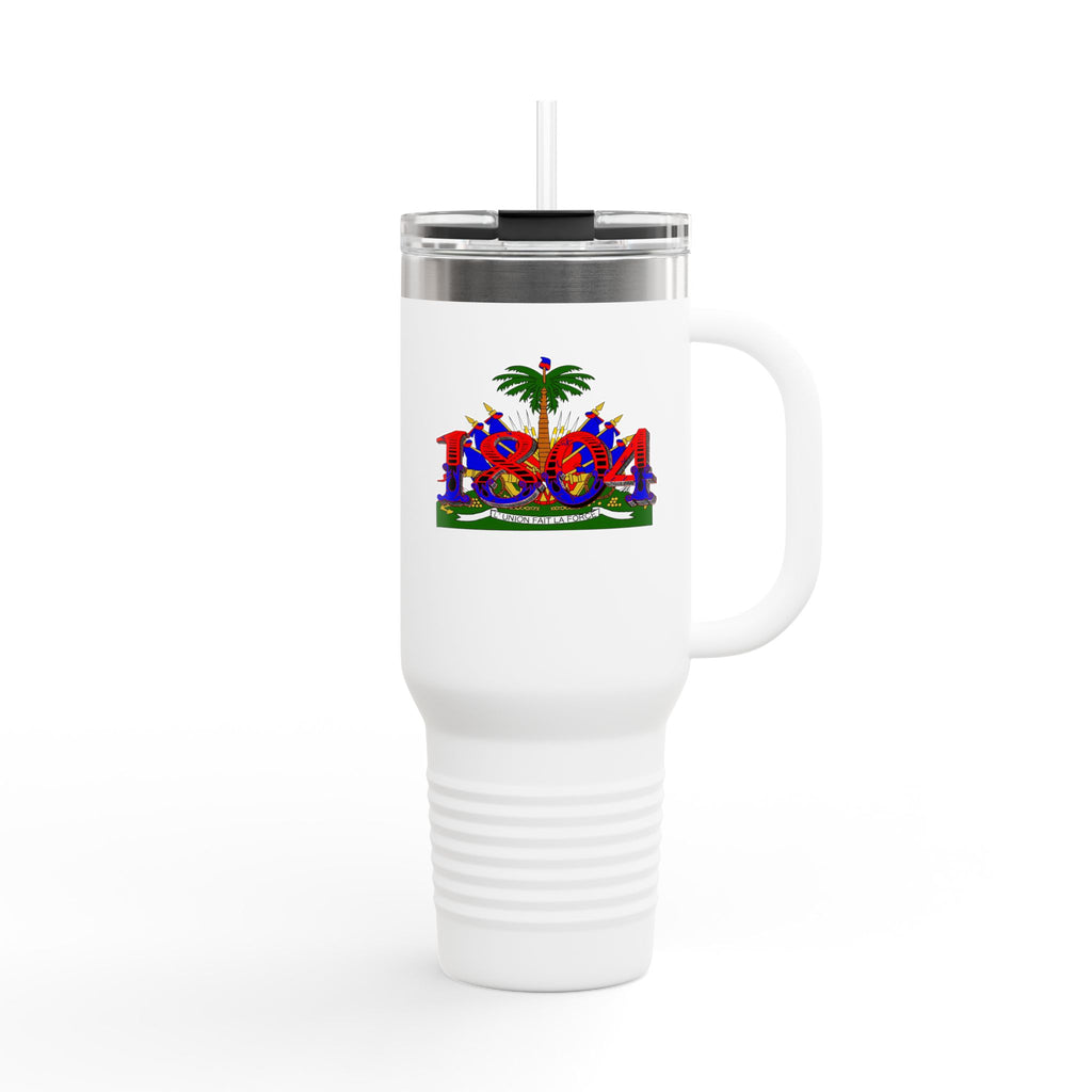 Vi-Cups - 40oz Insulated Travel Mug — Colorful HAITI 1804 Tropical Logo