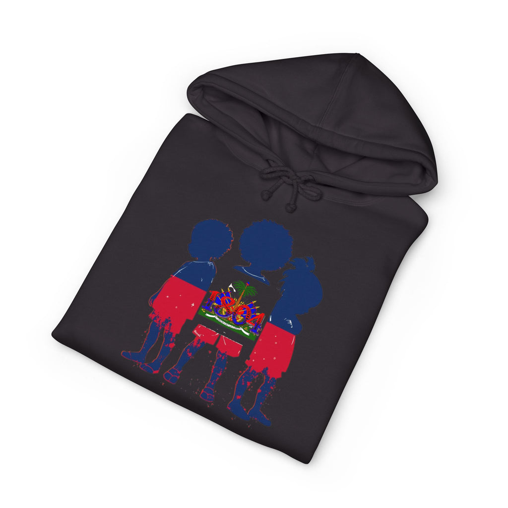 Vi-Hoodie — Haitian Pride Hoodie — Children Silhouette with Flag