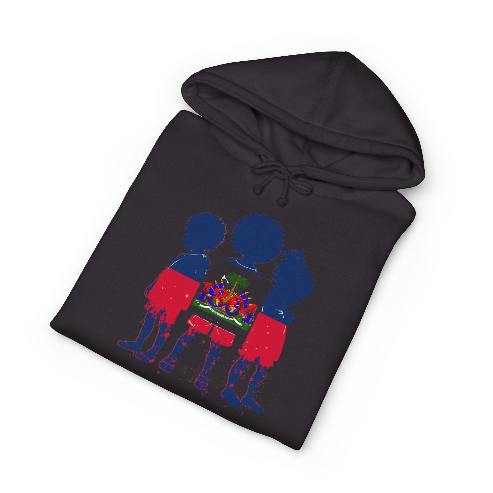 Vi-Hoodie — Haitian Pride Hoodie — Children Silhouette with Flag