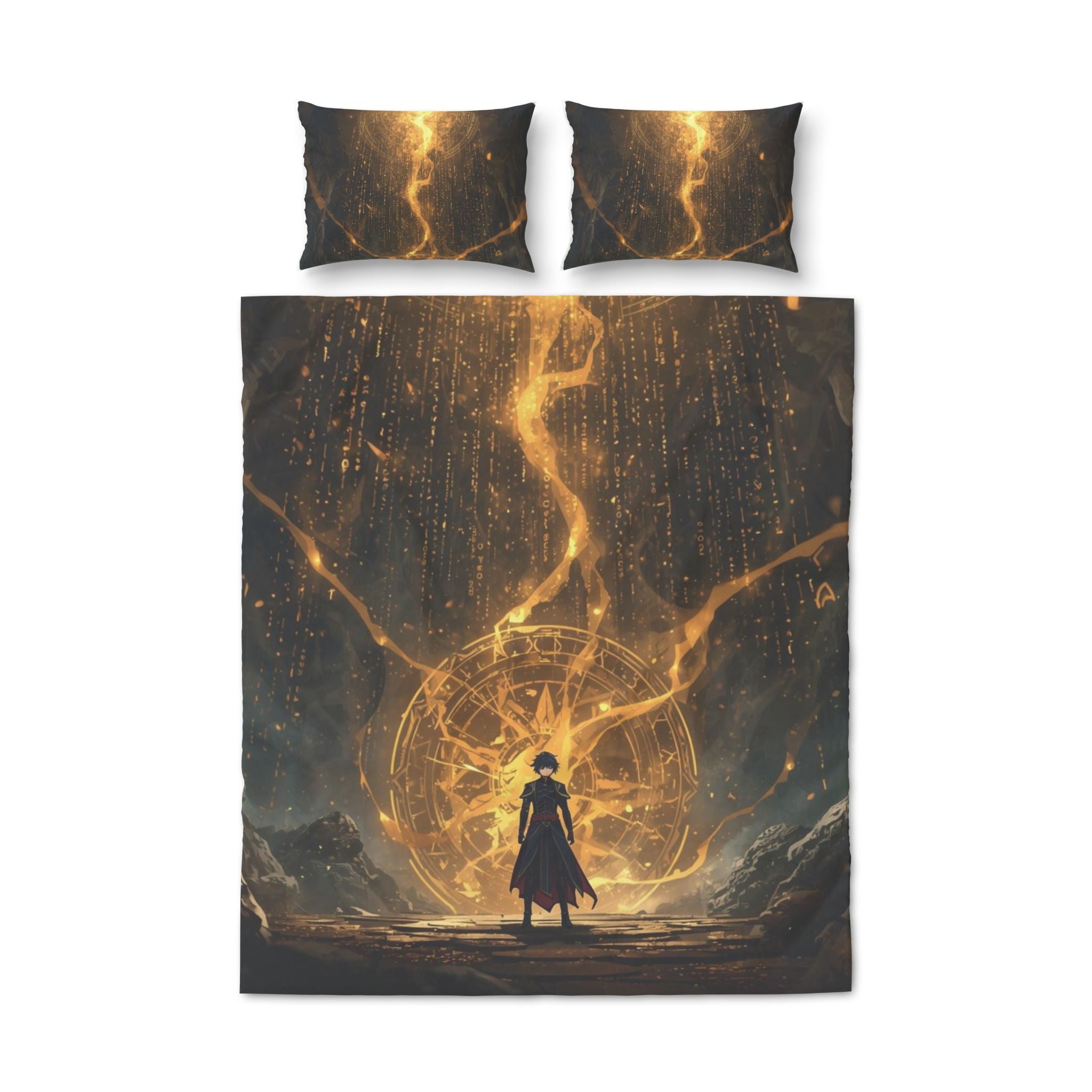 Vi-Blanket and Pillow Case Set— Golden Magic Fantasy Bedding