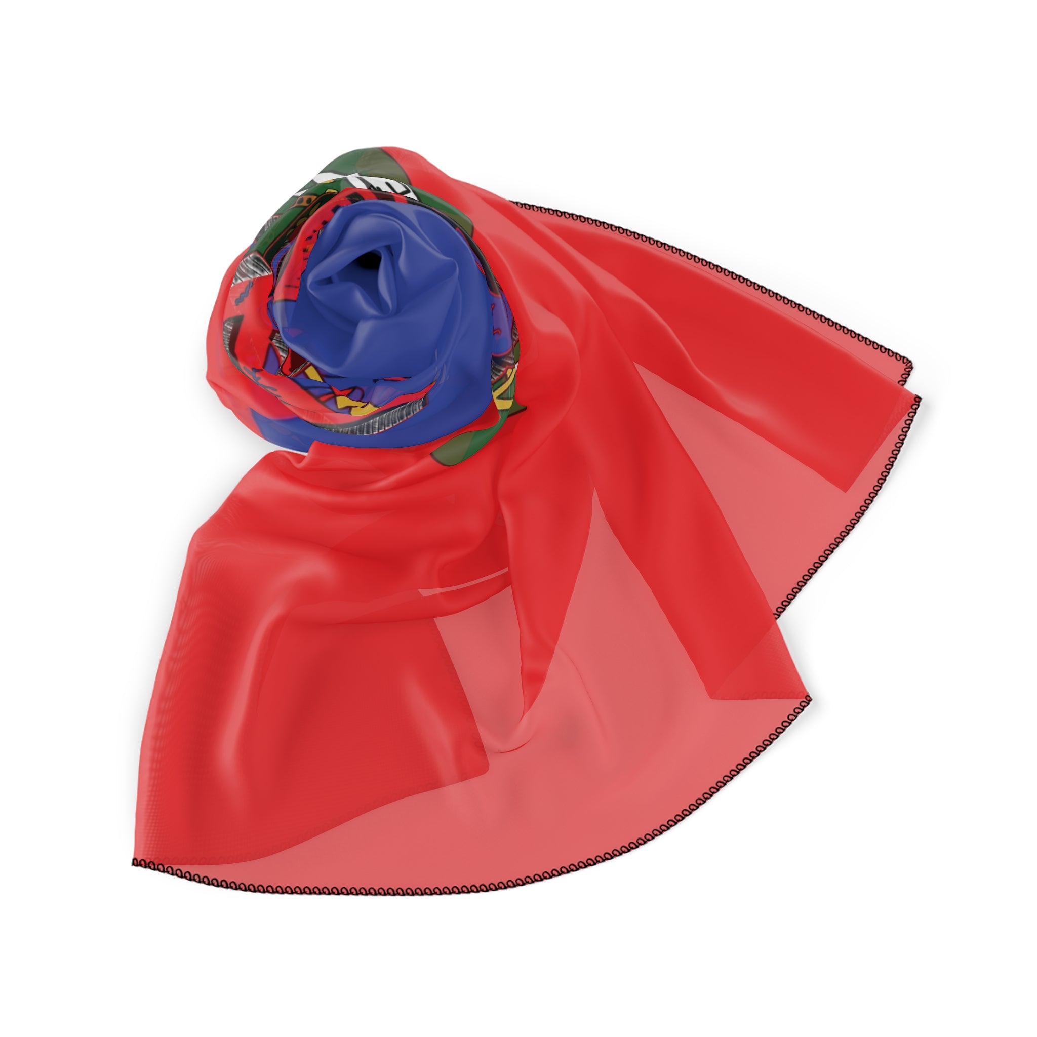 Haiti Flag Scarf with 1804 Crest