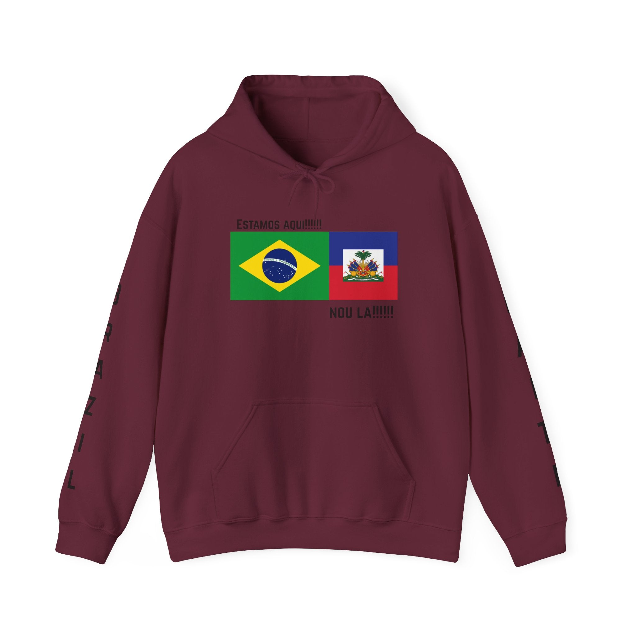Vi-Hoodie Haiti Brazil Flag Hoodie — "Estamos Aqui!!! Nou La!!!!!"