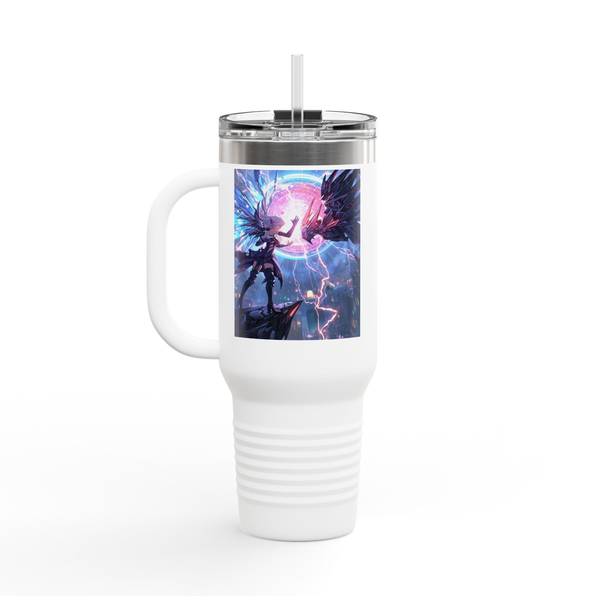 Vi-Anime 40oz Insulated Travel Mug — Fantasy Angel Moonlight Design
