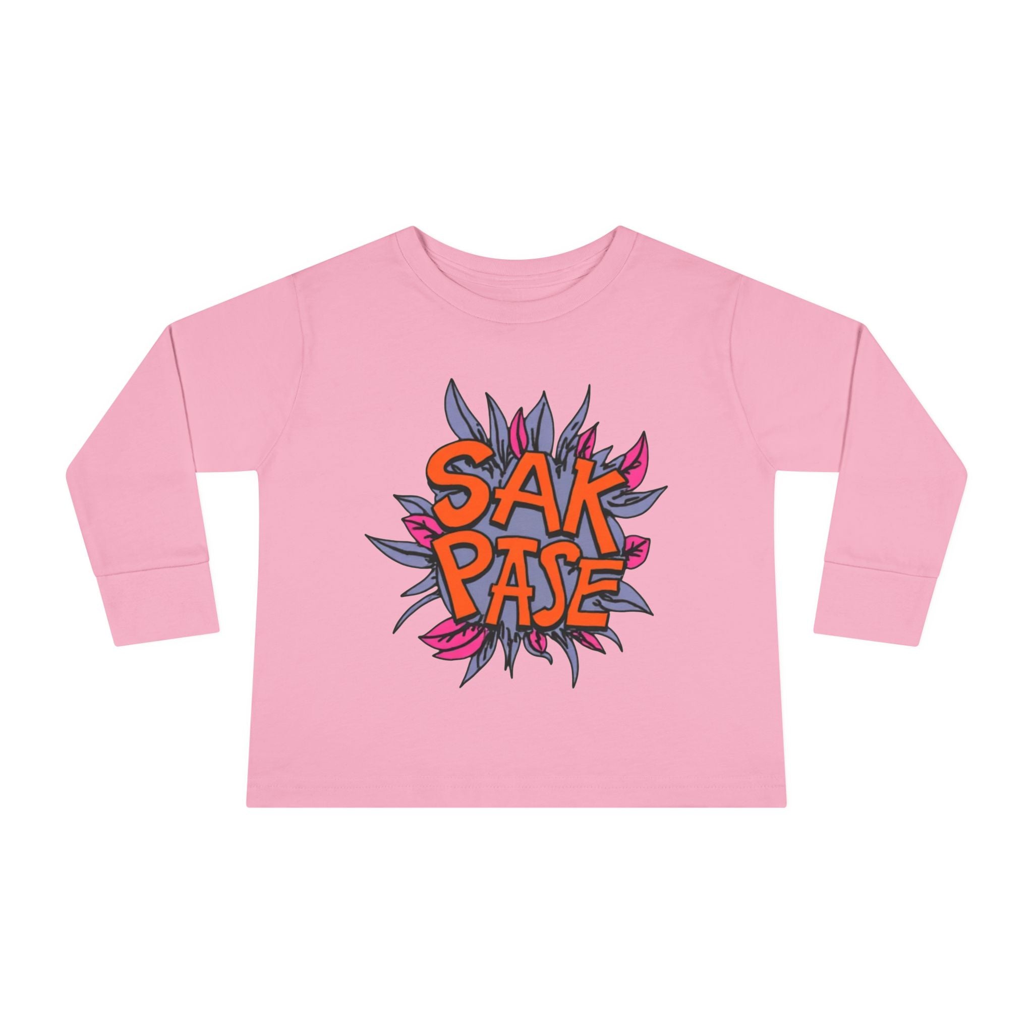 Little Vi -  Long Sleeve Tee — Colorful ‘SAK PASE’ Floral Graphic Kids Shirt