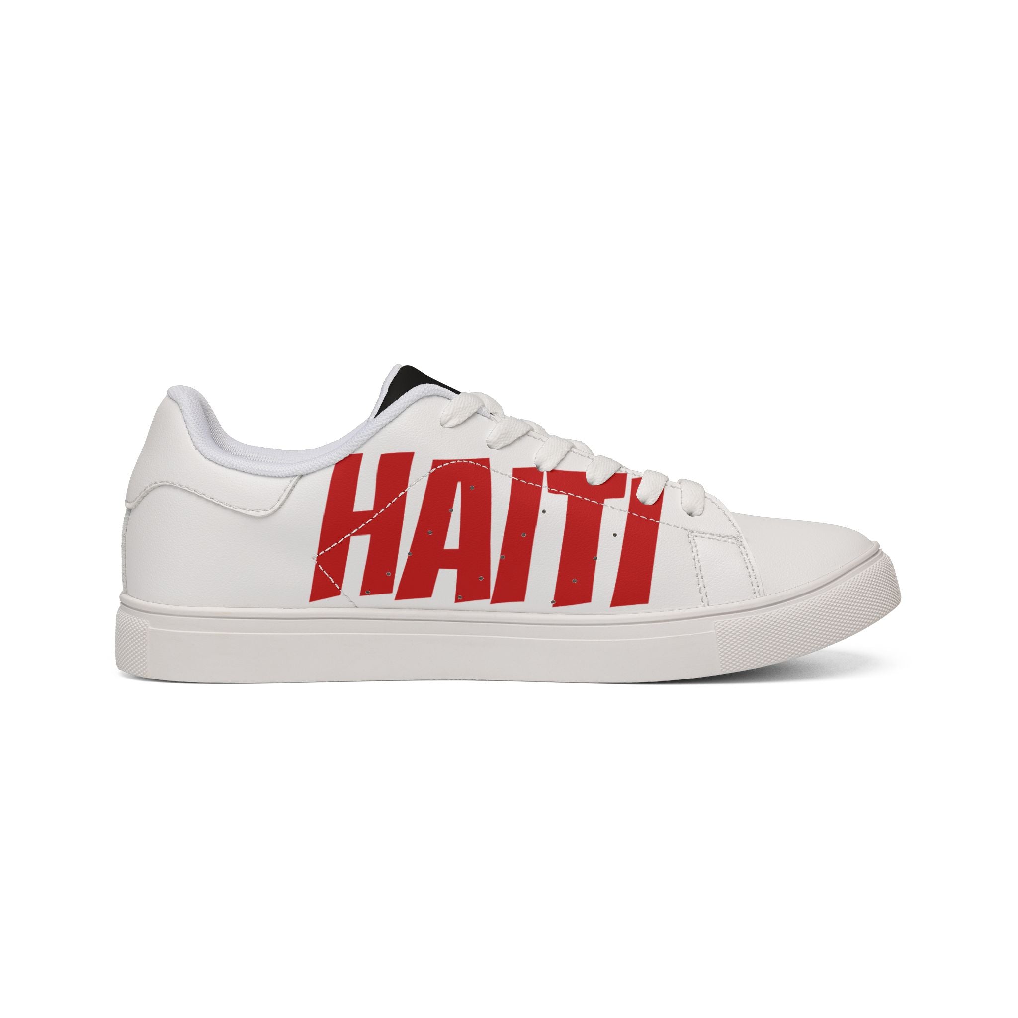 Leather Low-Top Sneakers — 'Love Life' Graffiti Design, Red & Blue Street Style
