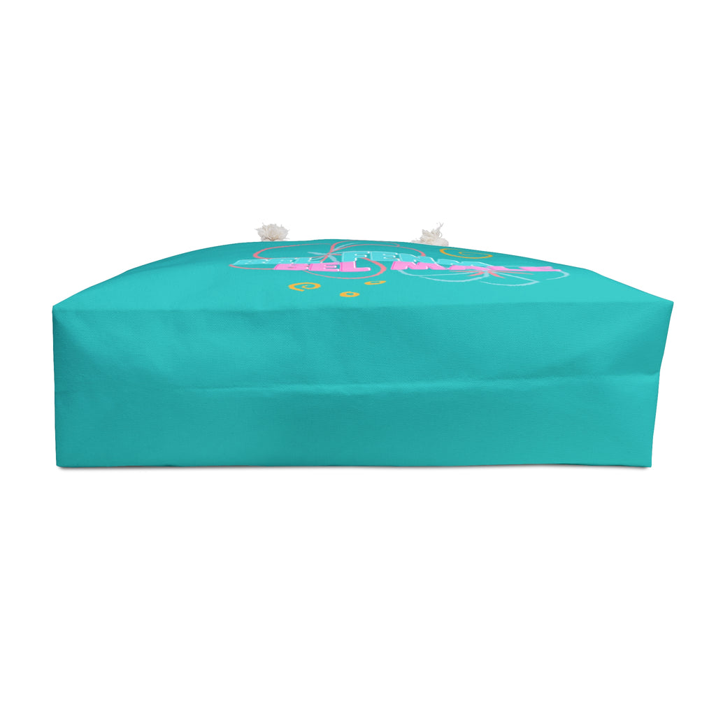 Turquoise 'Bel Malé' Weekender Bag — Tropical Floral Canvas Travel Tote