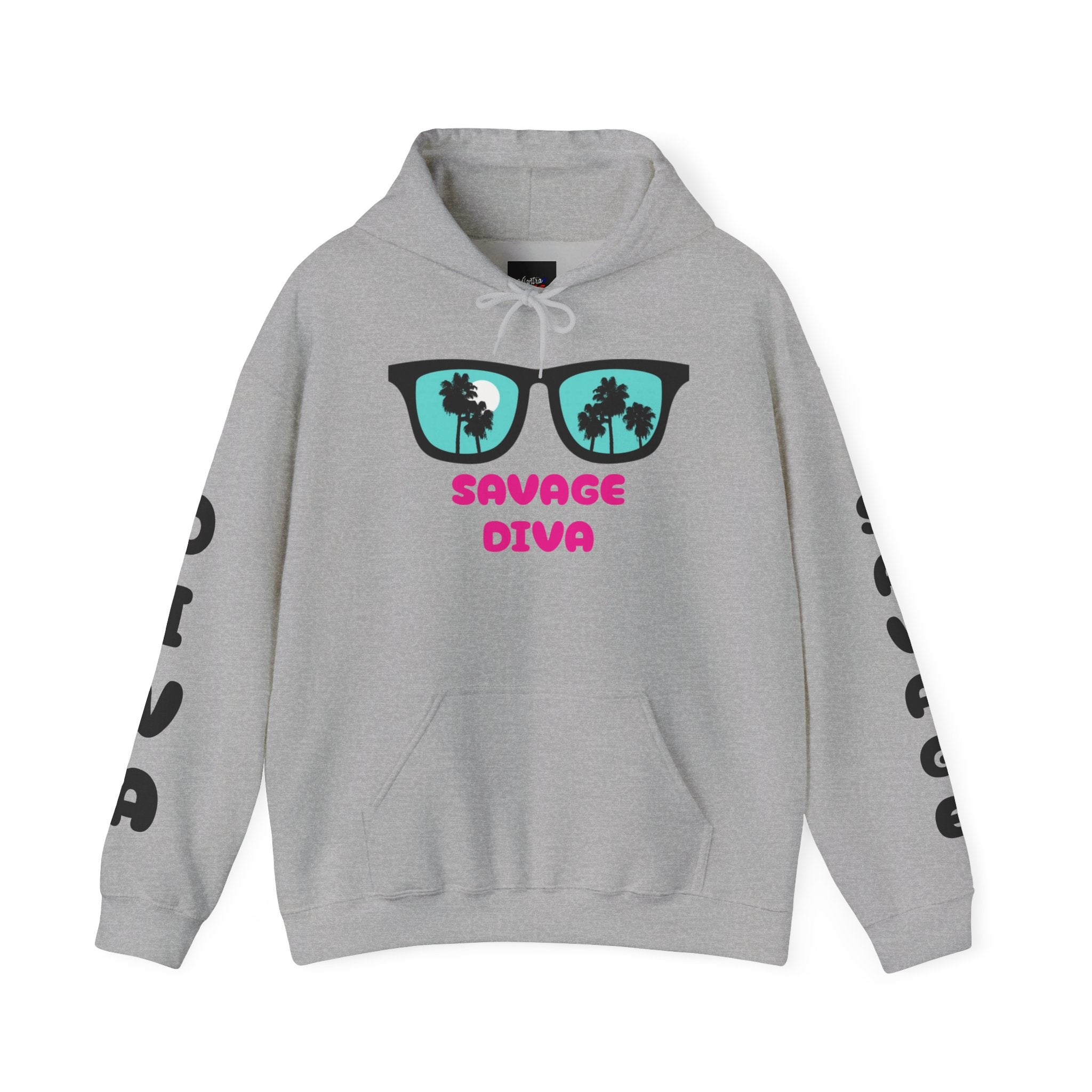 Savage Diva Vi-Hoodie — Retro Palm Sunglasses Graphic
