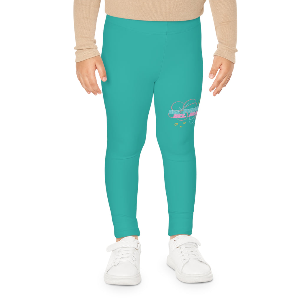 Little Vi Girls Teal Leggings - “Bel Fenm Bel Male”