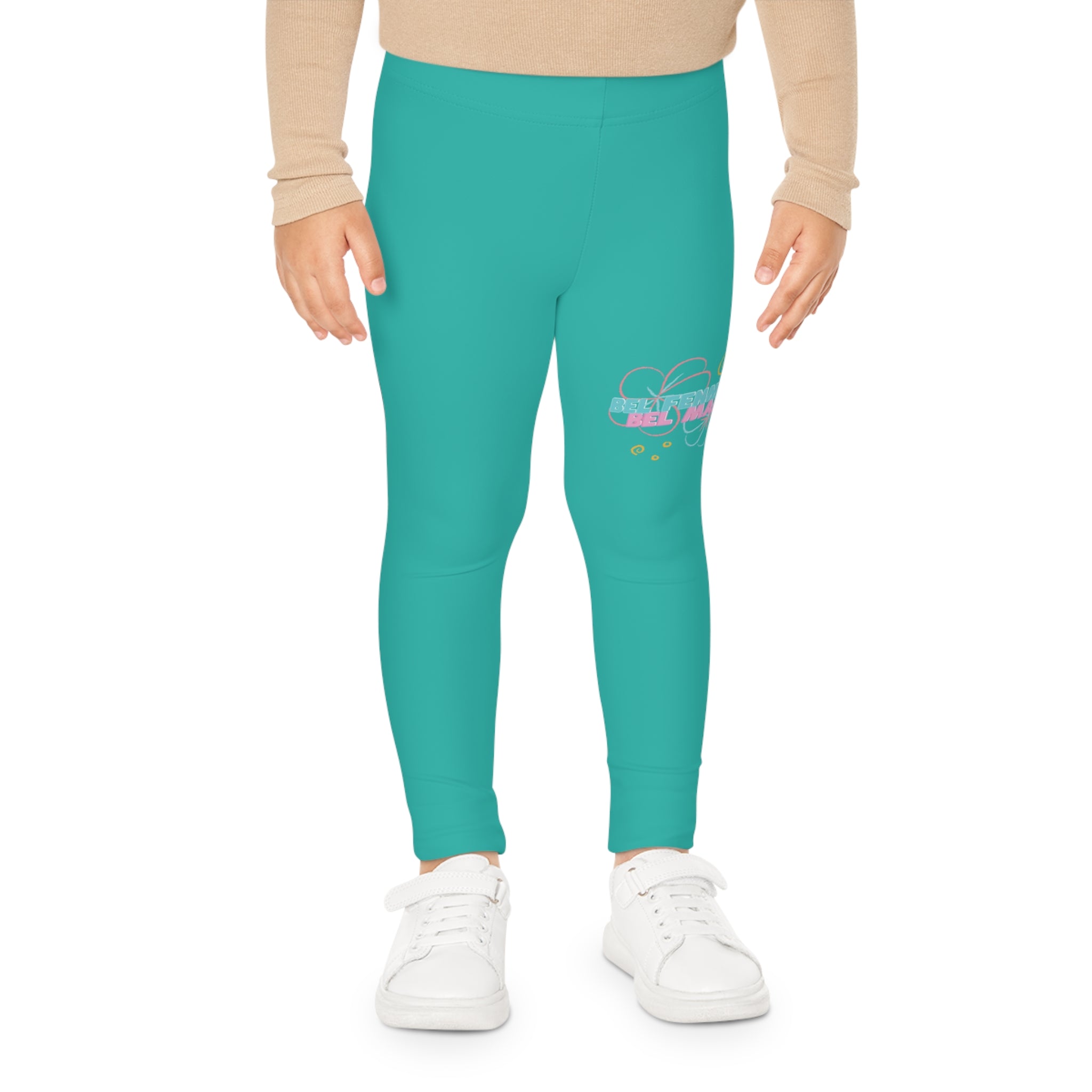 Little Vi Girls Teal Leggings - “Bel Fenm Bel Male”