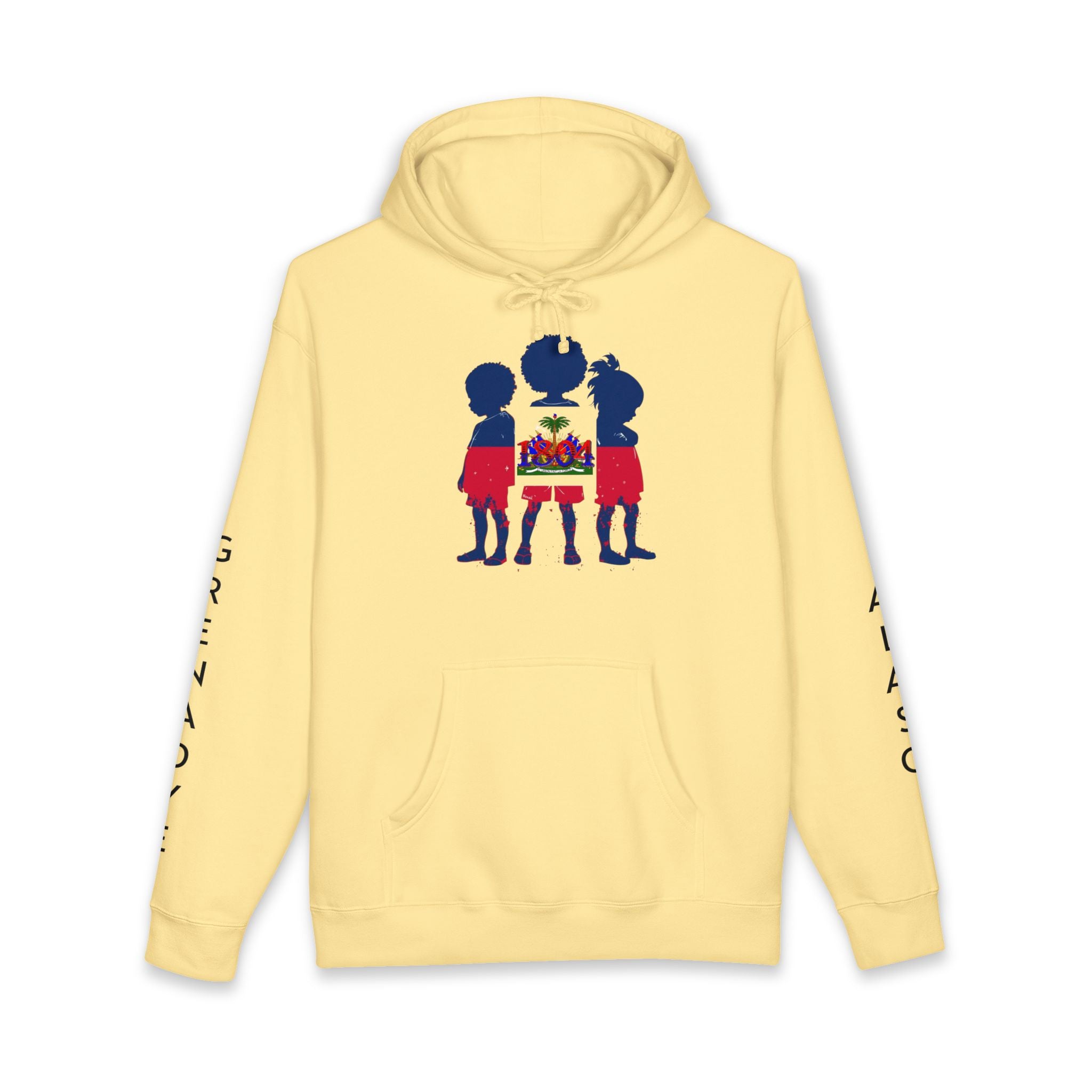 Vi-Hoodie — Haitian Pride Hoodie — Children Silhouette with Flag