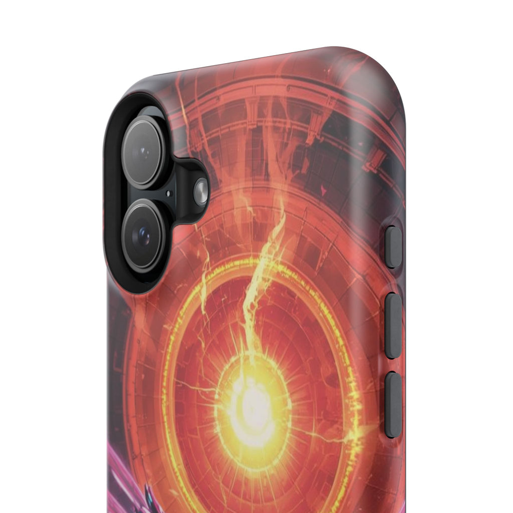 Vi-Anime Phone Case — Angelic Warrior with Fiery Halo Impact-Resistant Design