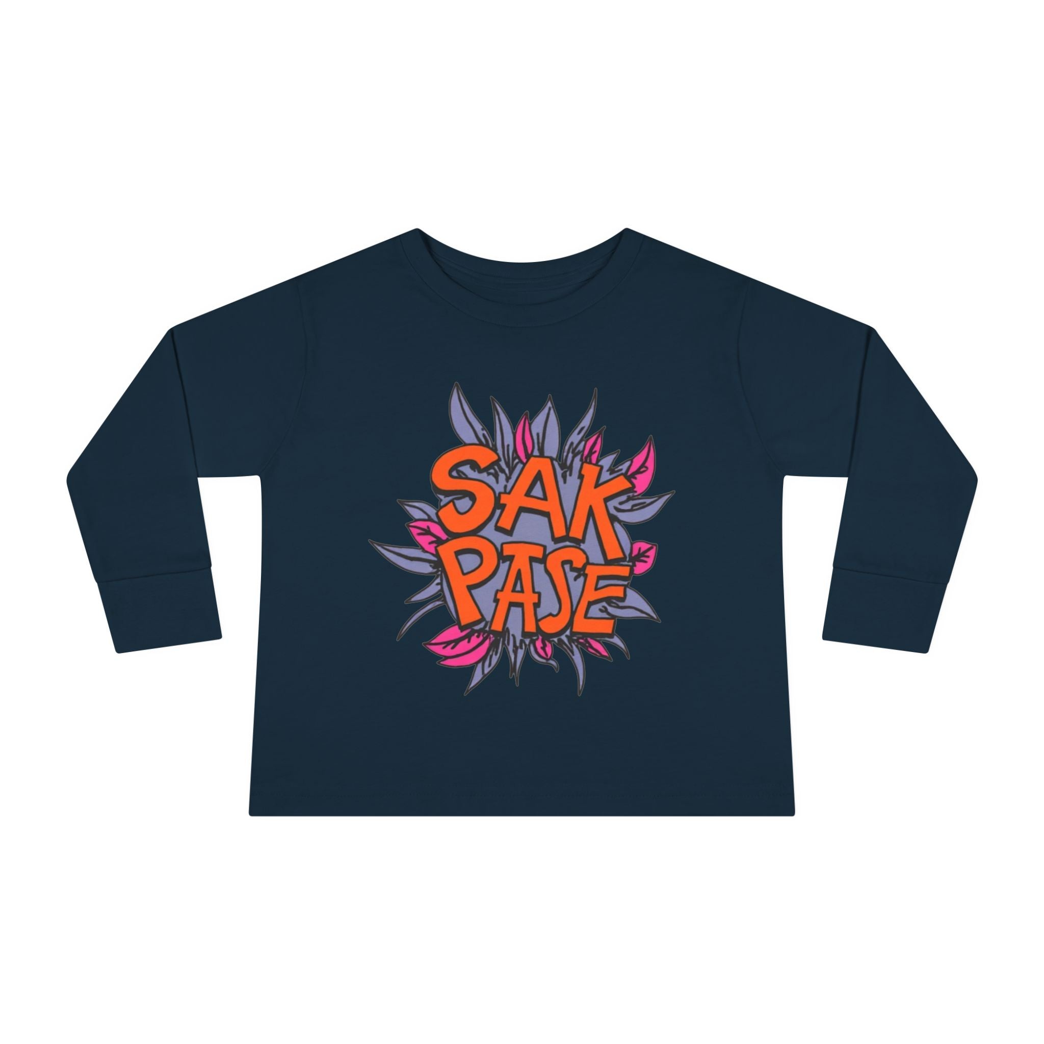 Little Vi -  Long Sleeve Tee — Colorful ‘SAK PASE’ Floral Graphic Kids Shirt