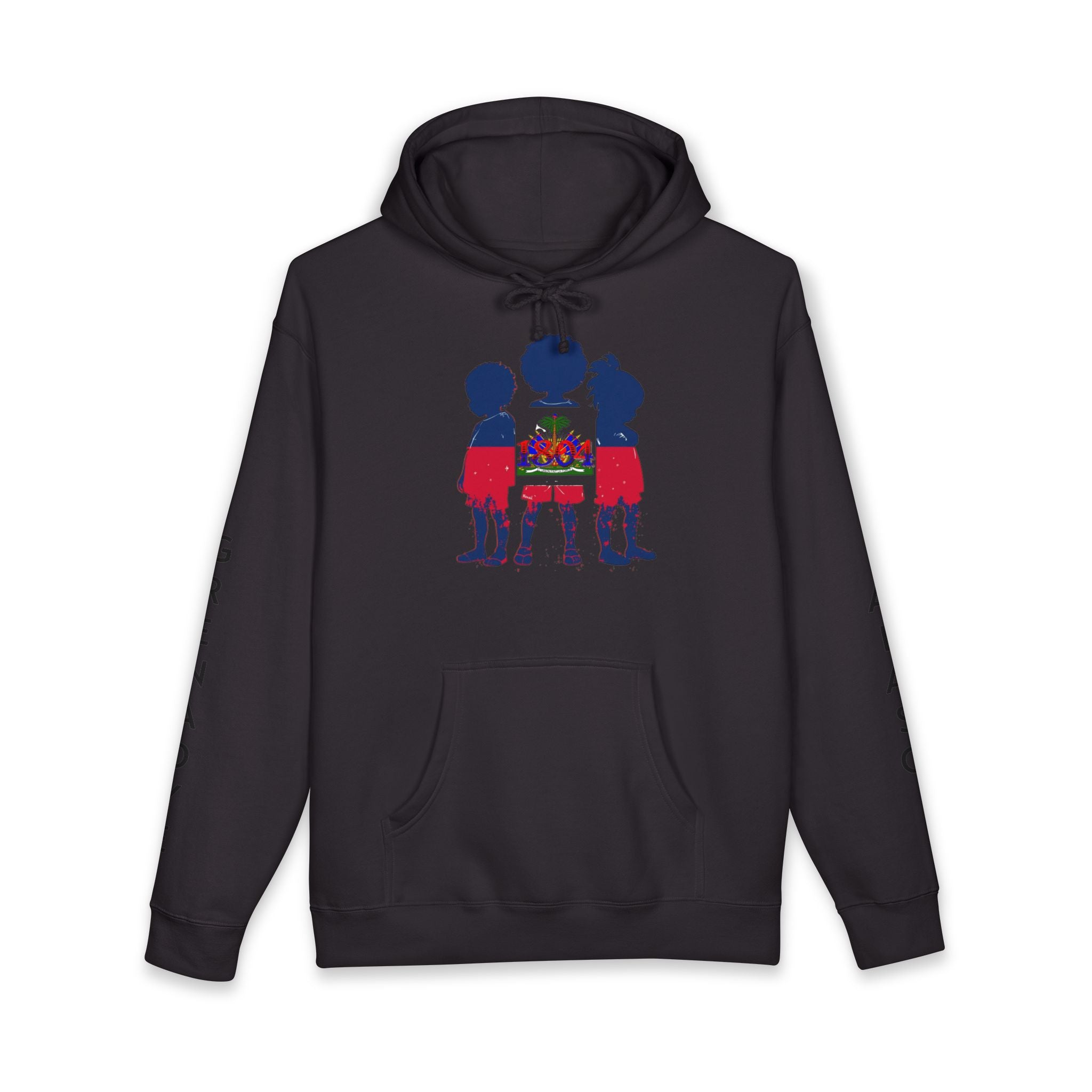 Vi-Hoodie — Haitian Pride Hoodie — Children Silhouette with Flag