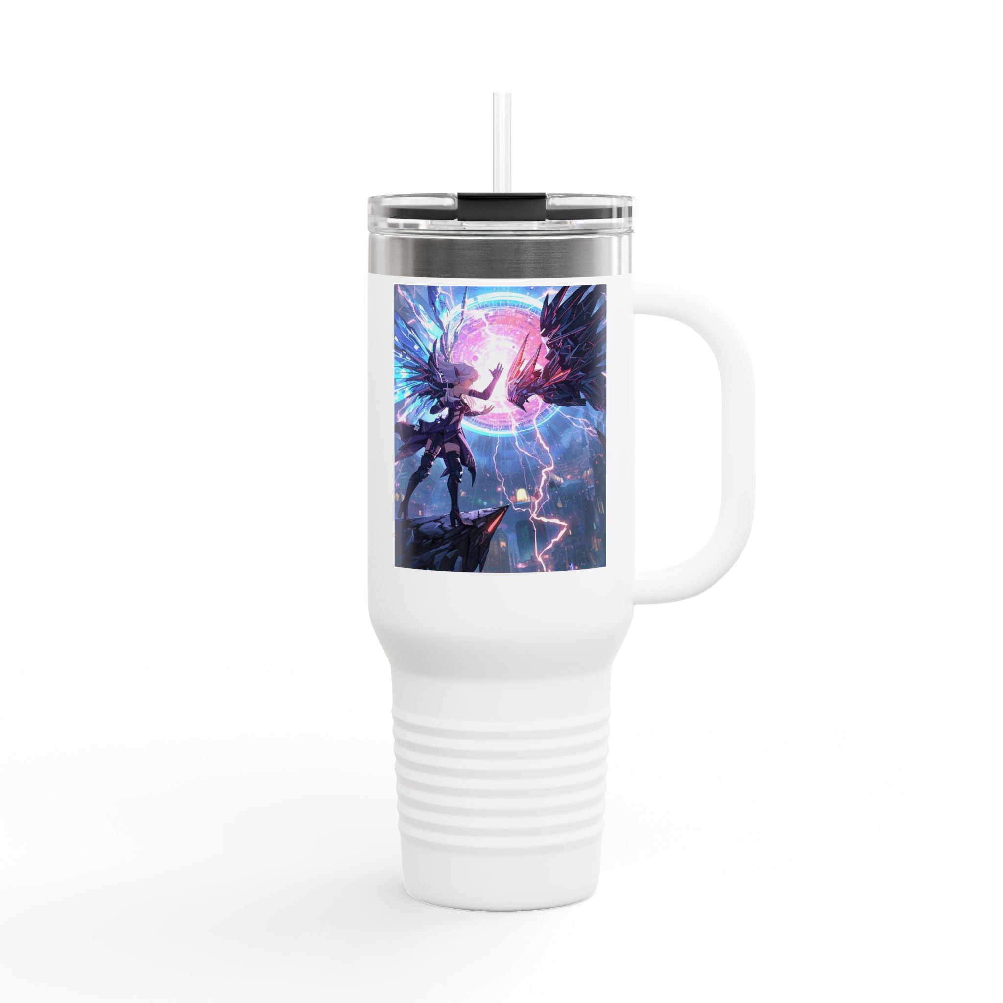 Vi-Anime 40oz Insulated Travel Mug — Fantasy Angel Moonlight Design