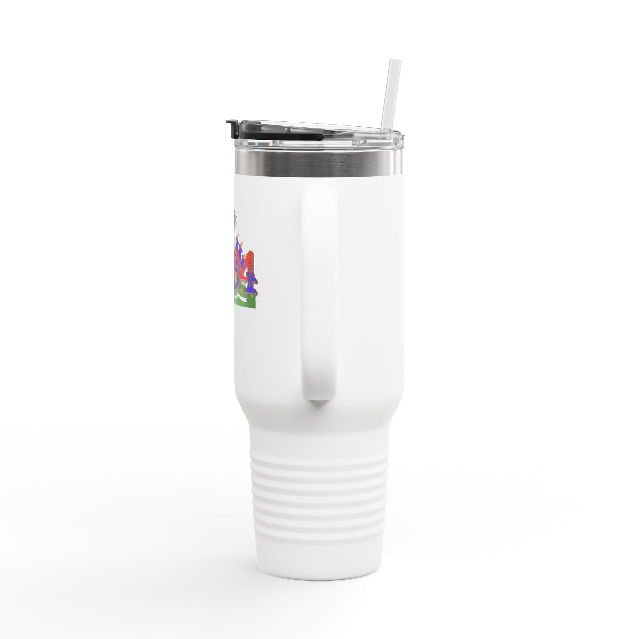 Vi-Cups - 40oz Insulated Travel Mug — Colorful HAITI 1804 Tropical Logo