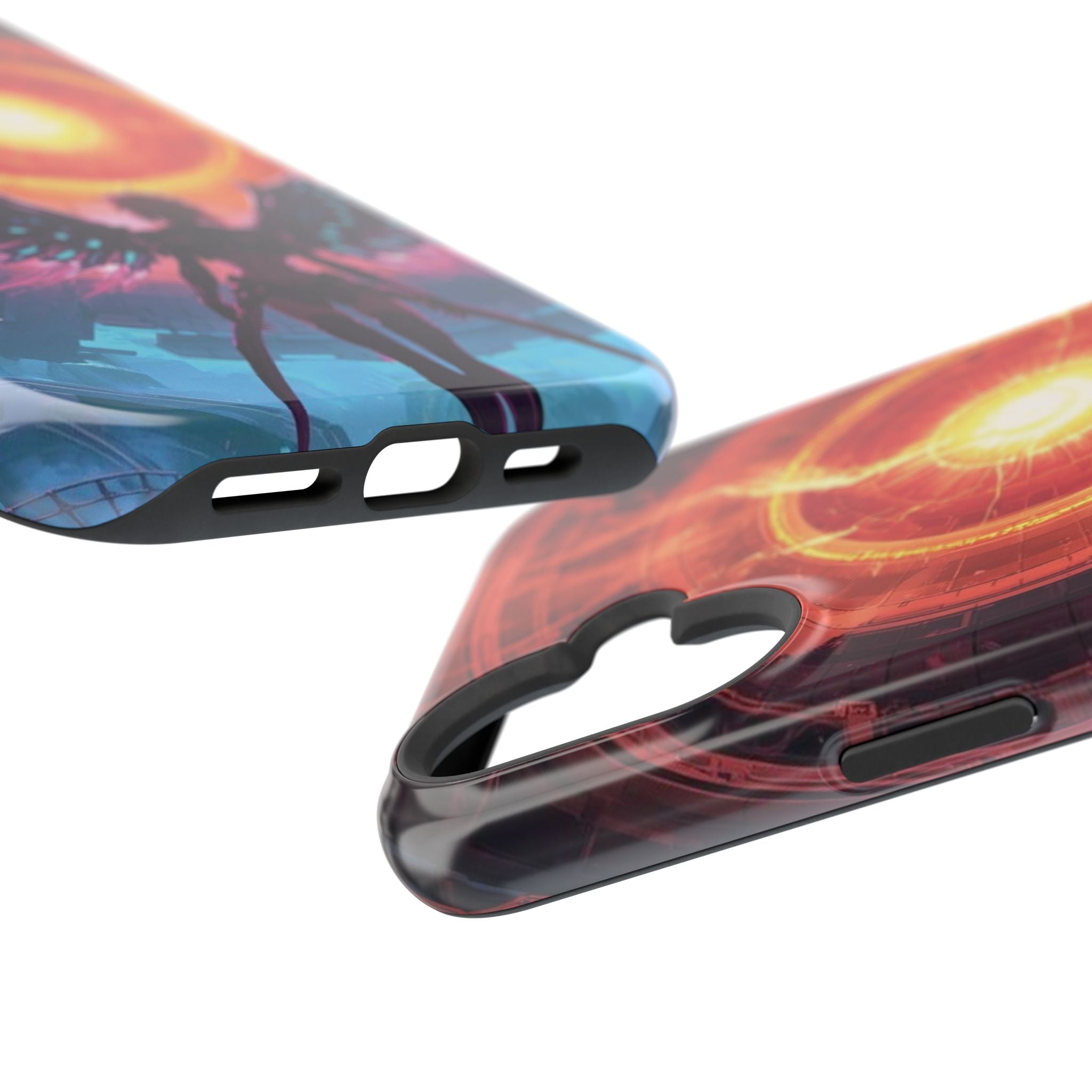 Vi-Anime Phone Case — Angelic Warrior with Fiery Halo Impact-Resistant Design