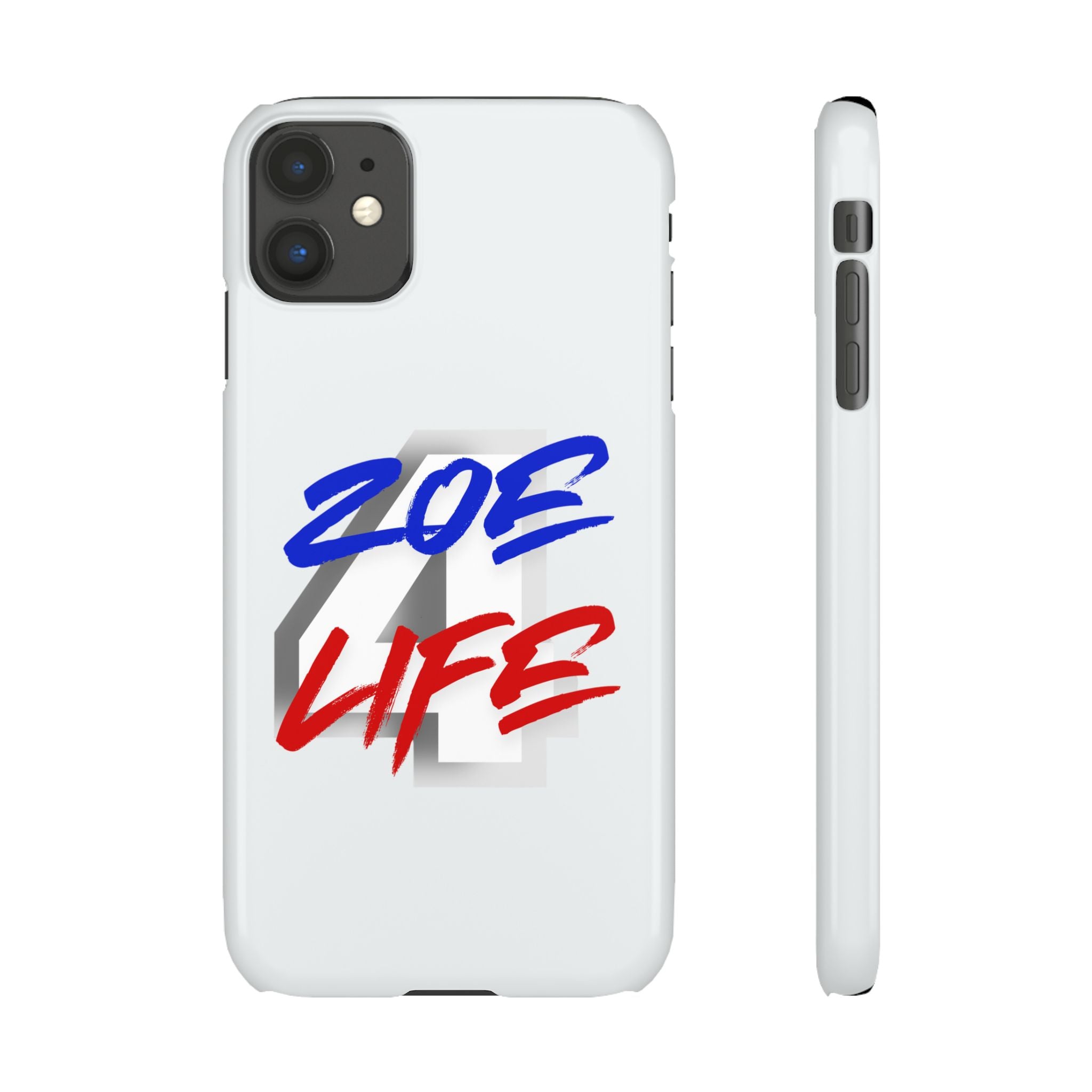 Zoe Life Phone Case - Bold Script Number 4 Snap Case