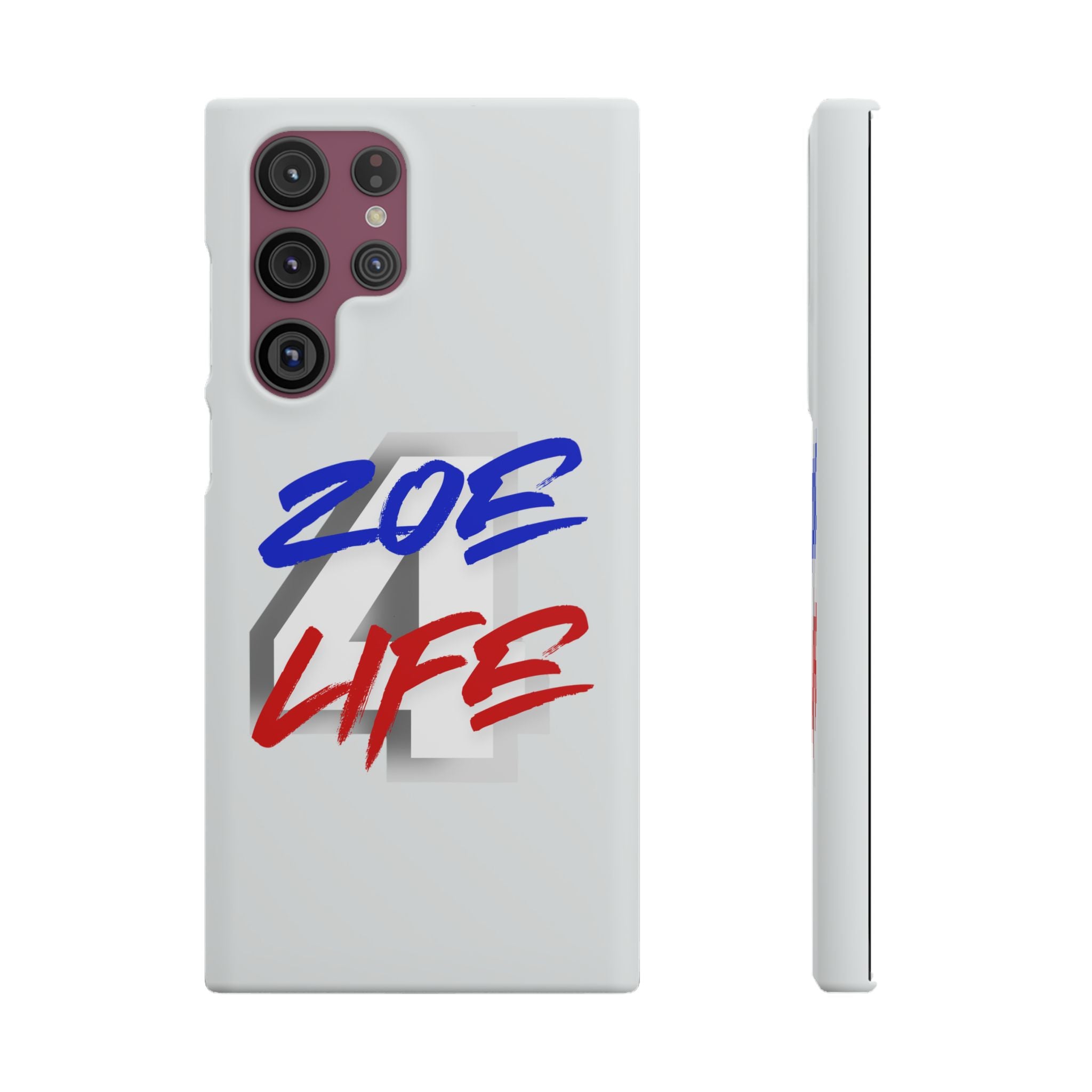 Zoe Life Phone Case - Bold Script Number 4 Snap Case
