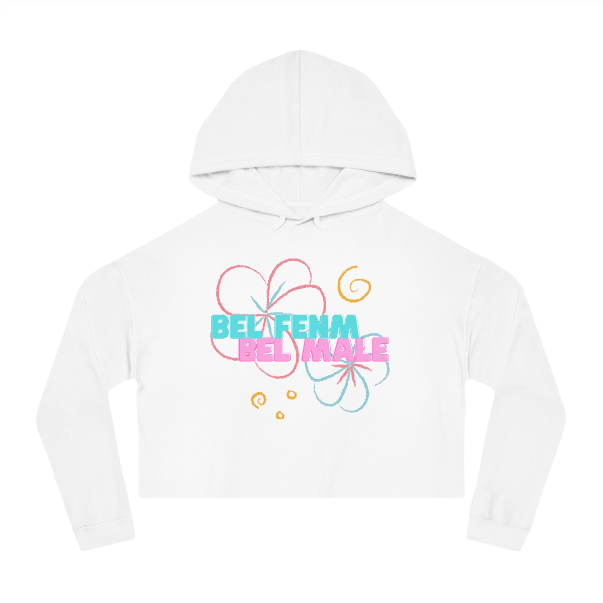 Crop Vi-Hoodie — "Bel Famm Bel Malé" Pastel Floral Graphic