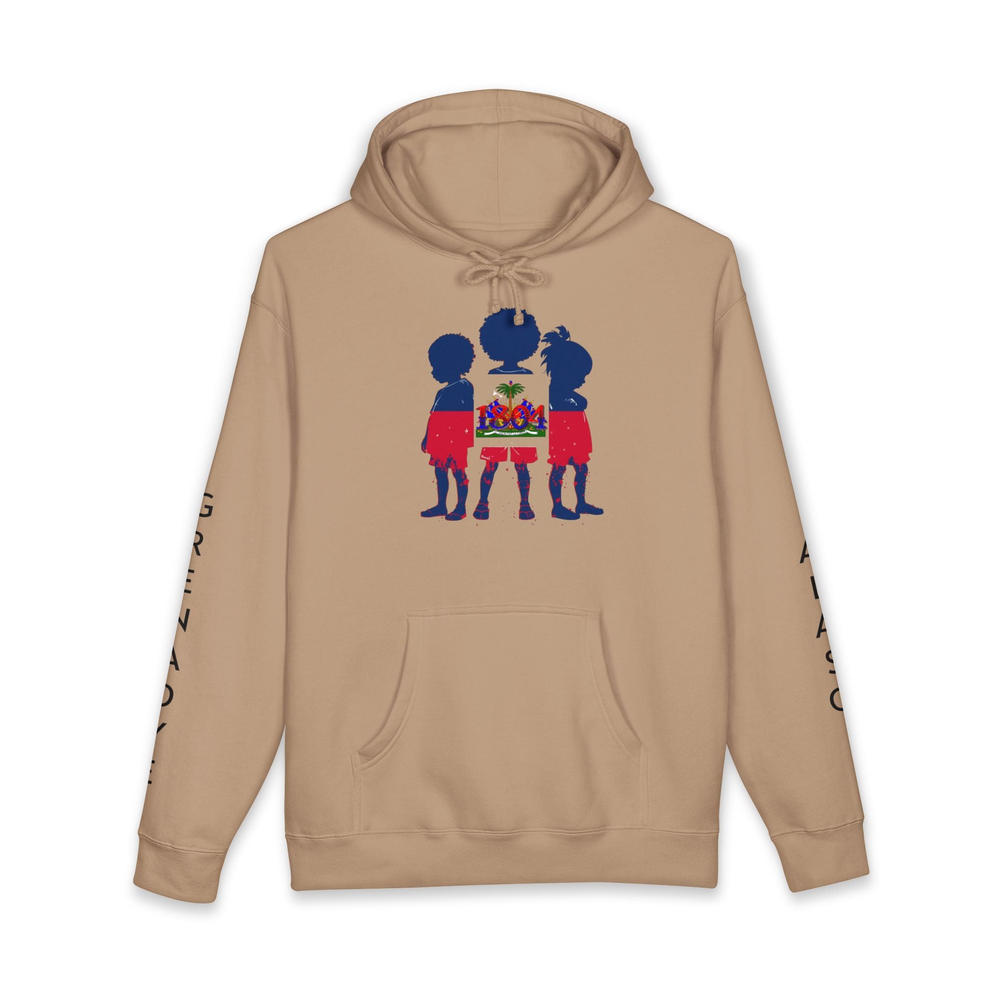 Vi-Hoodie — Haitian Pride Hoodie — Children Silhouette with Flag