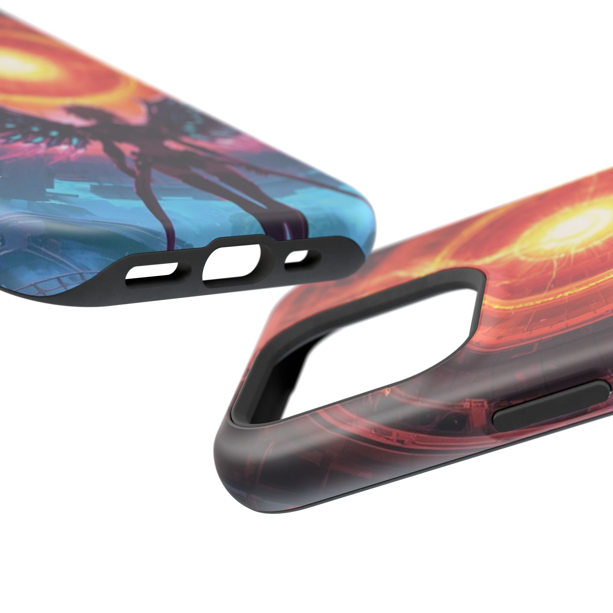 Vi-Anime Phone Case — Angelic Warrior with Fiery Halo Impact-Resistant Design