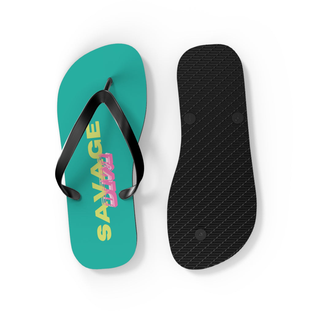 Woman’s Shoes - ‘Savage Diva’ Teal Flip Flops