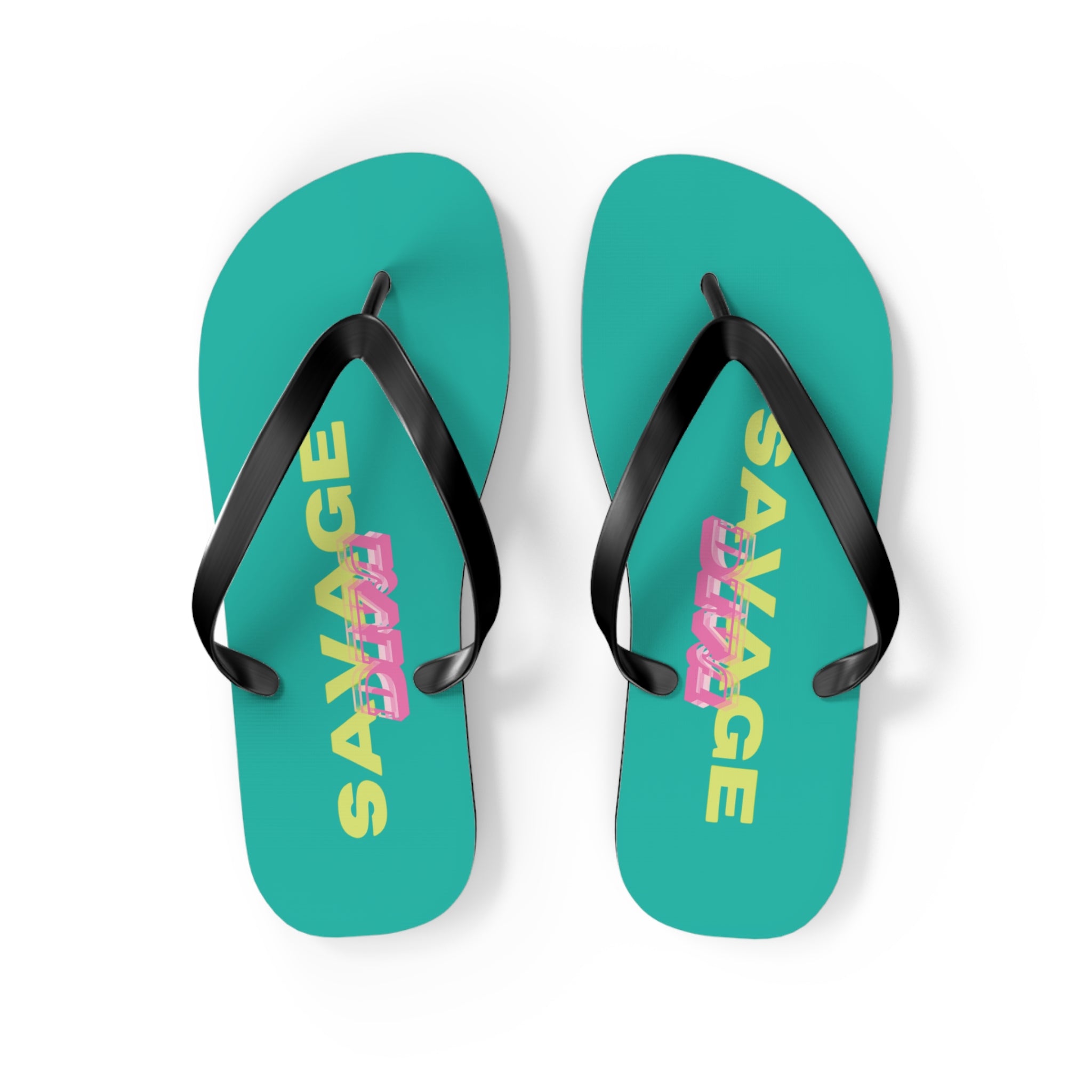 Woman’s Shoes - ‘Savage Diva’ Teal Flip Flops