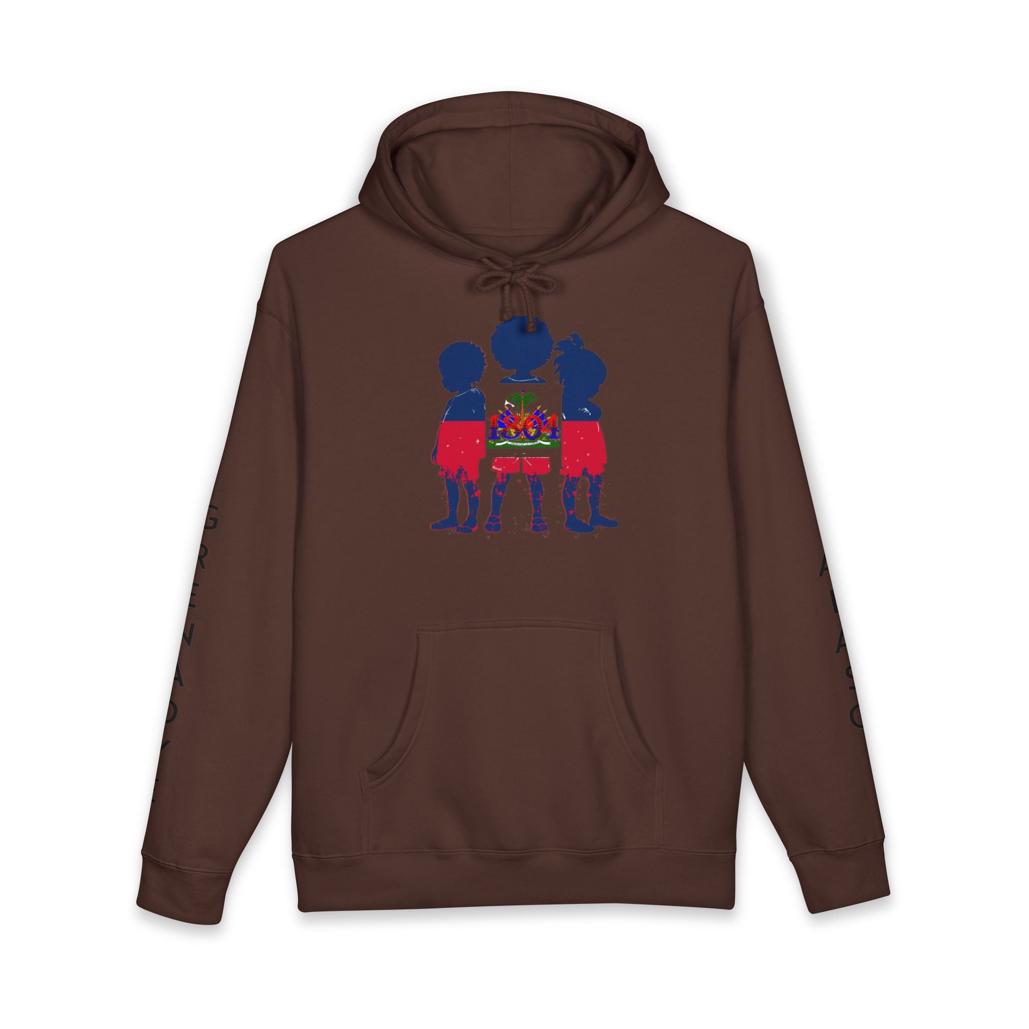 Vi-Hoodie — Haitian Pride Hoodie — Children Silhouette with Flag
