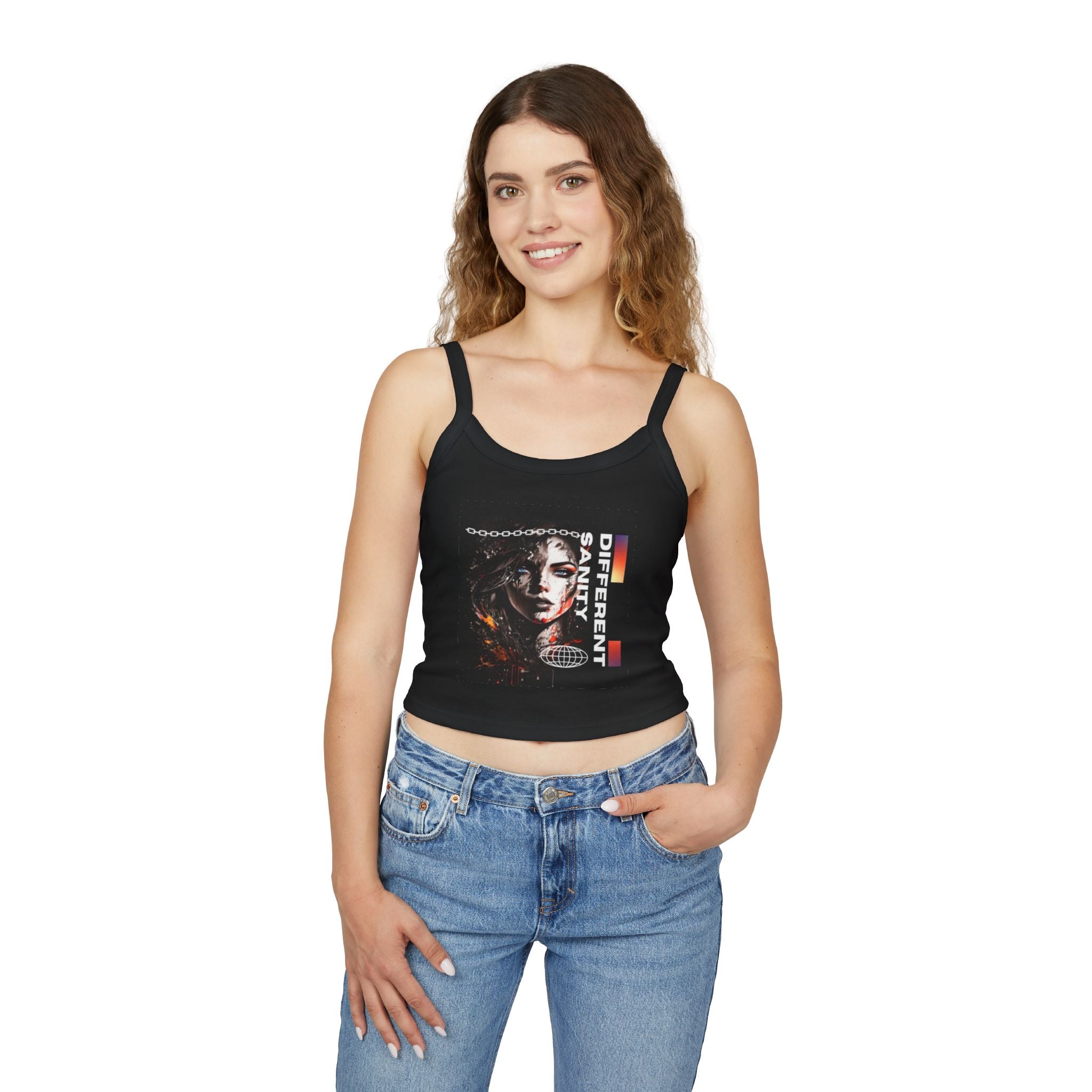 Women's Cropped Vi-Tank -  Women's Spaghetti Strap Tank Top