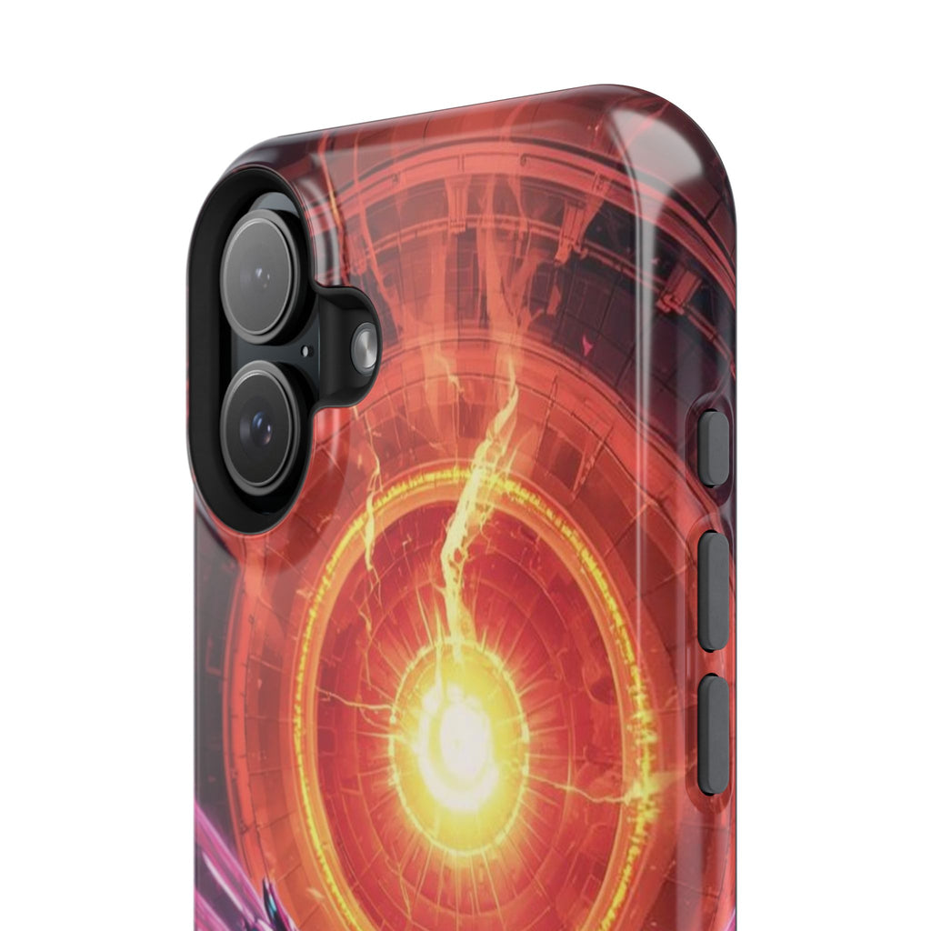 Vi-Anime Phone Case — Angelic Warrior with Fiery Halo Impact-Resistant Design