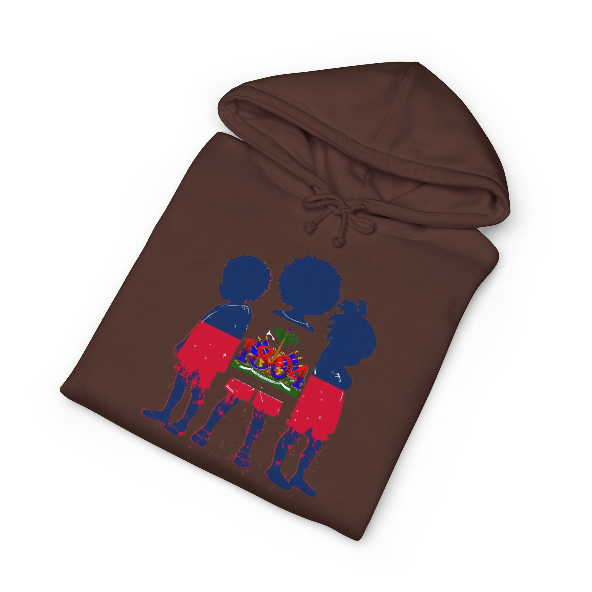 Vi-Hoodie — Haitian Pride Hoodie — Children Silhouette with Flag