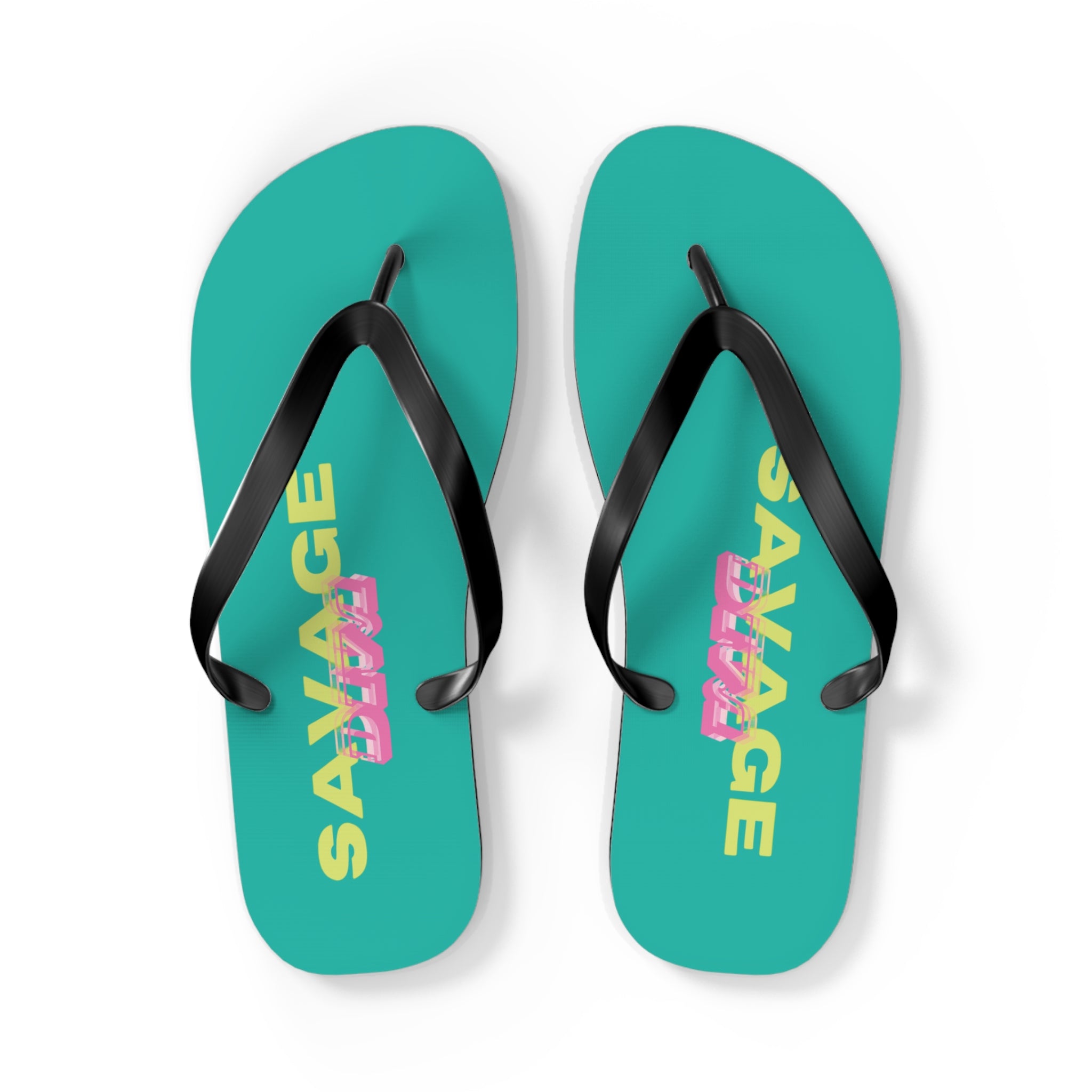 Woman’s Shoes - ‘Savage Diva’ Teal Flip Flops