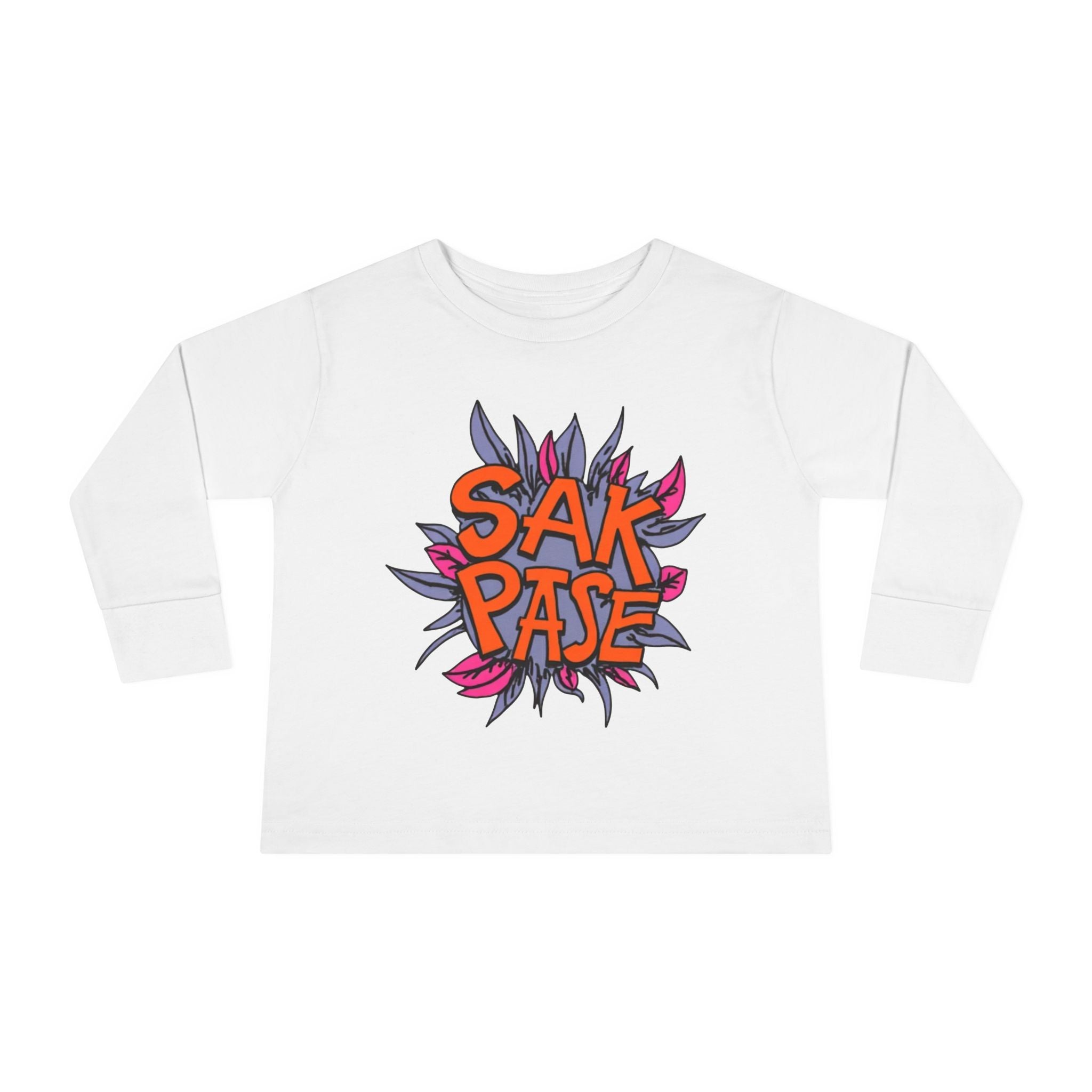 Little Vi -  Long Sleeve Tee — Colorful ‘SAK PASE’ Floral Graphic Kids Shirt
