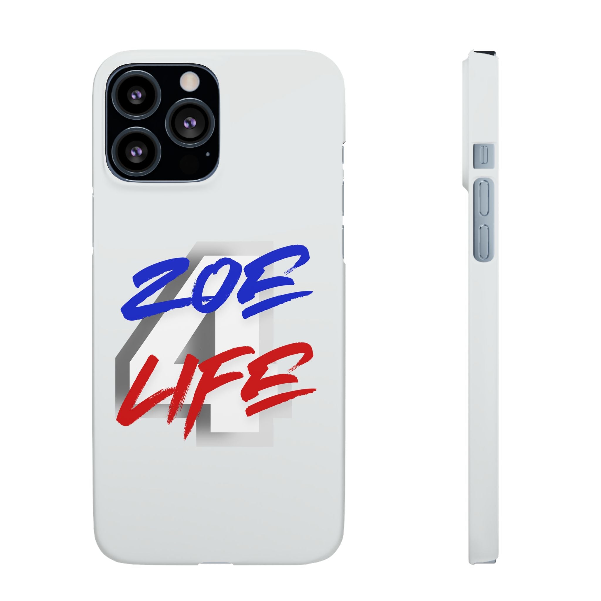 Zoe Life Phone Case - Bold Script Number 4 Snap Case