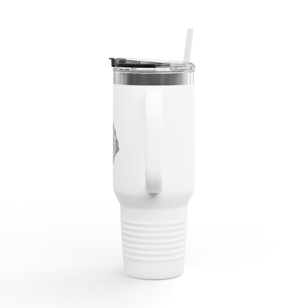 Vi-Cups -40oz Insulated Travel Mug — Skeleton Hand Middle Finger Graphic