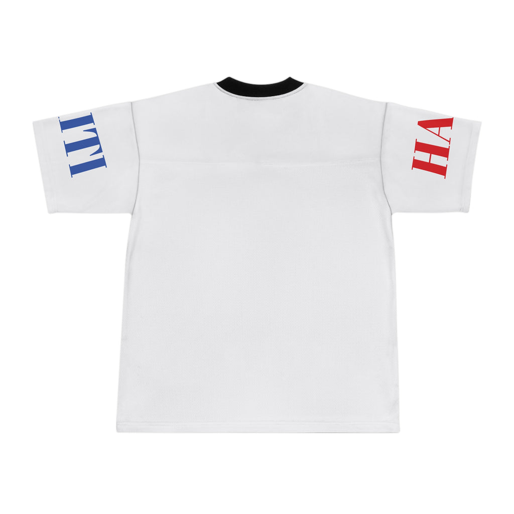 Haiti Flag Football Jersey – "Pou Tout Tan Nou Kanpe" Patriotic Soccer Shirt